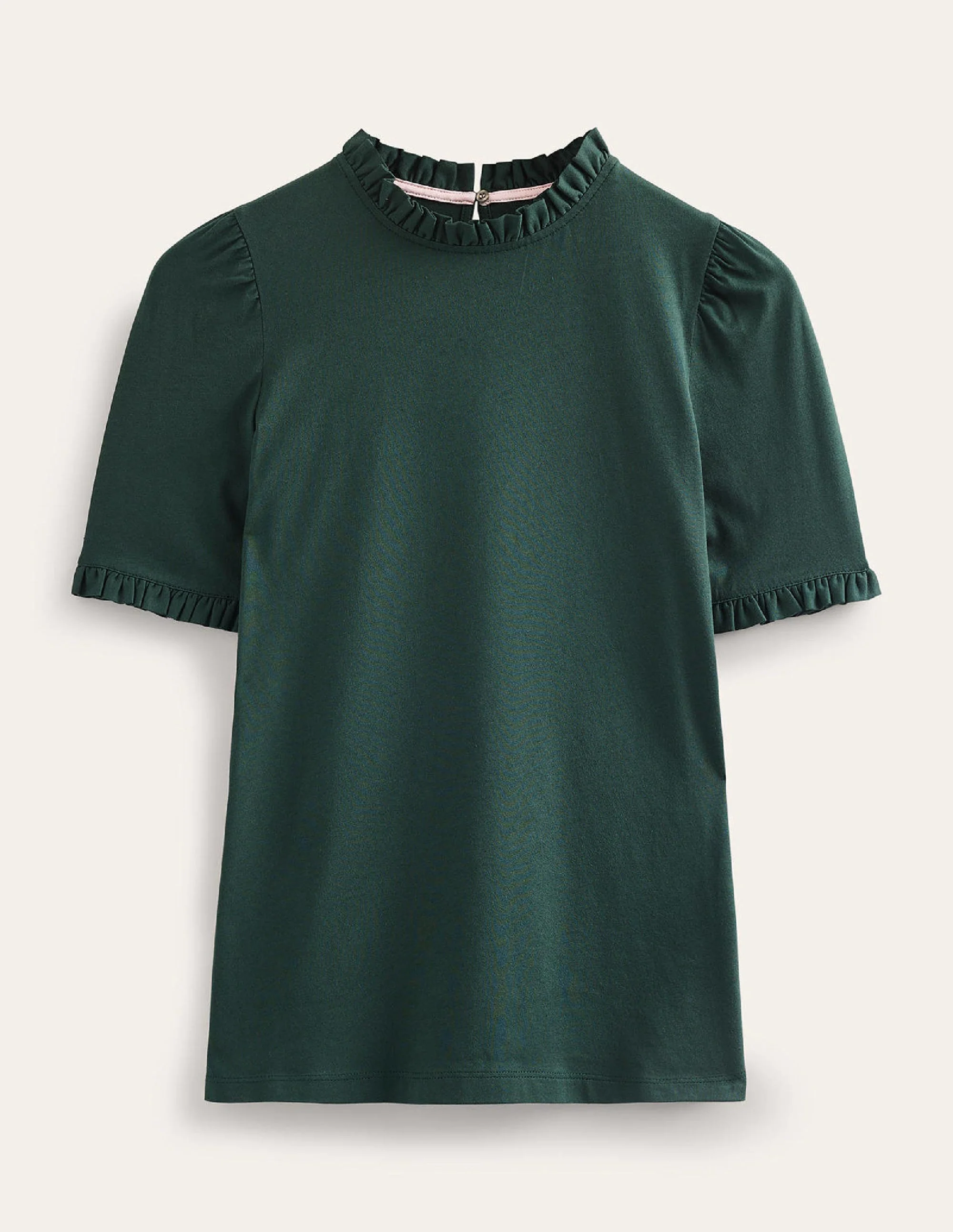 Superweiches T-Shirt mit Rüschendetail-Chatsworth-Grün - Image 5