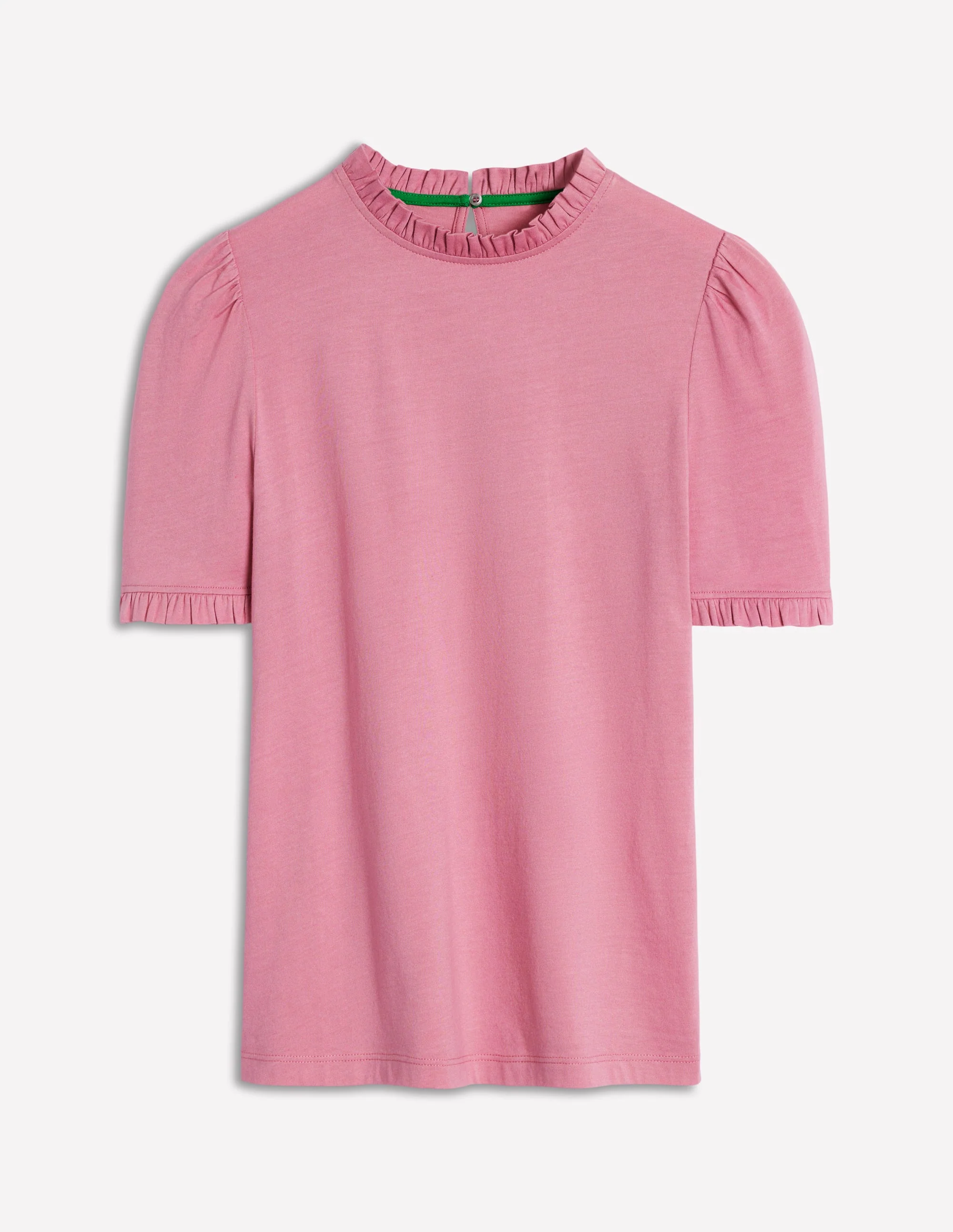 Superweiches T-Shirt mit Rüschendetail-Kirschblütenrosa - Image 5
