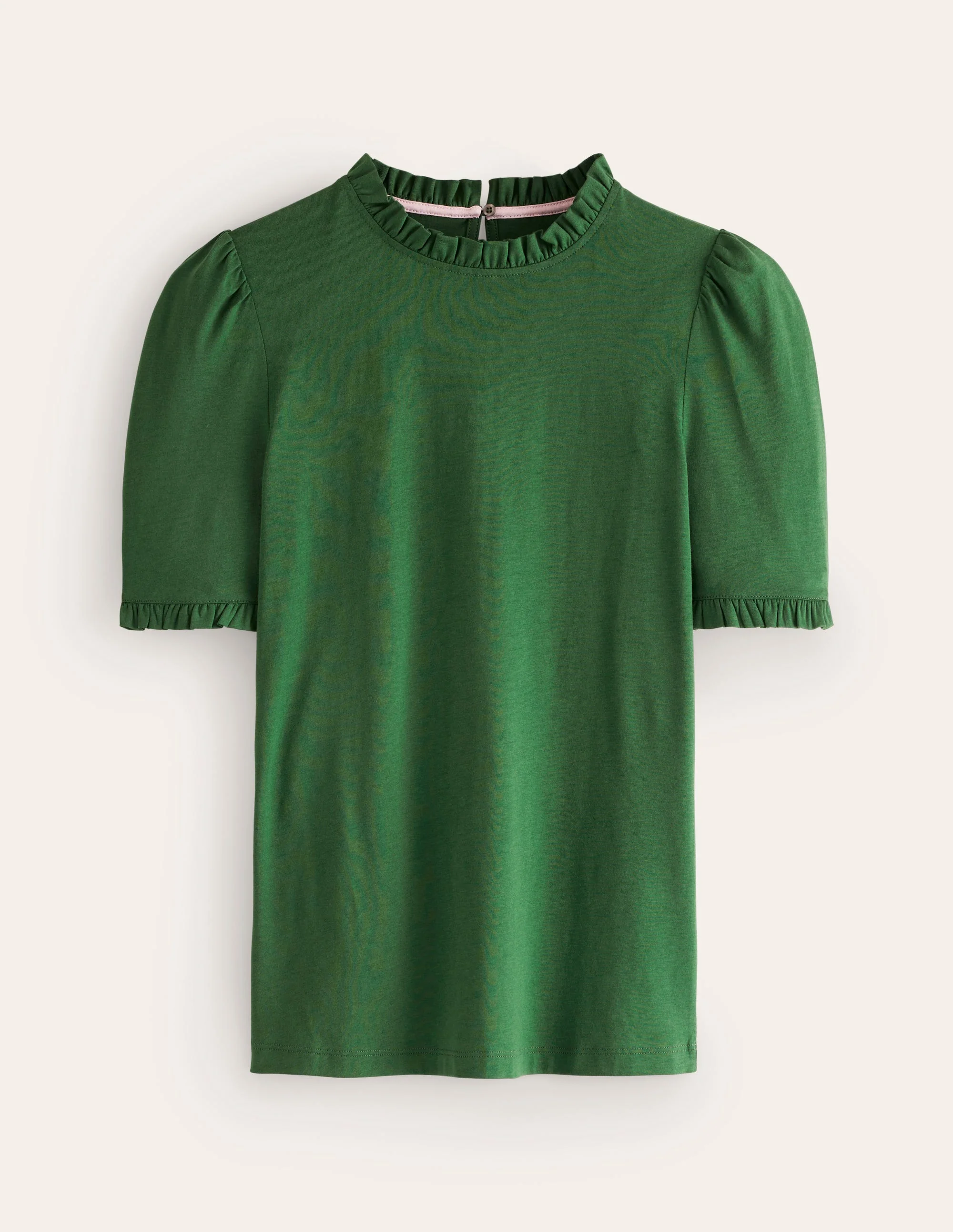 Superweiches T-Shirt mit Rüschendetail-Pinie - Image 5
