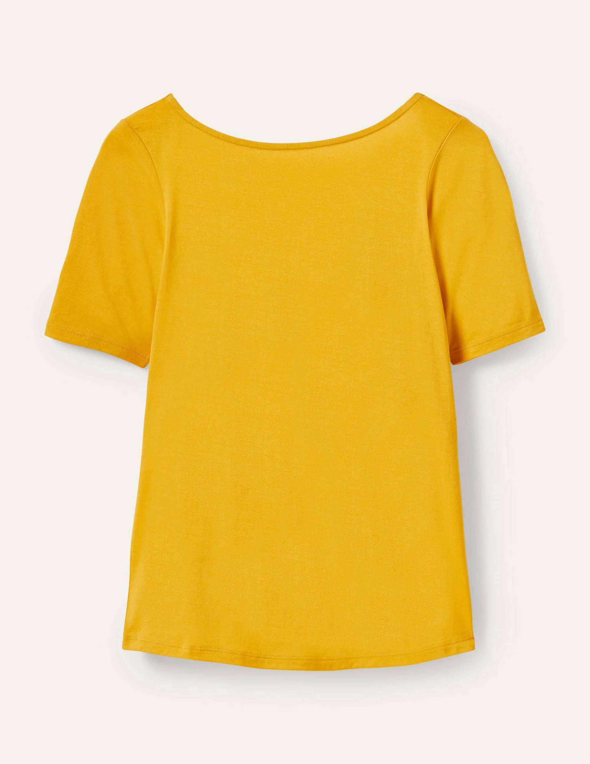Superweiches T-Shirt mit rundem Rückenausschnitt-Honiggelb - Image 5