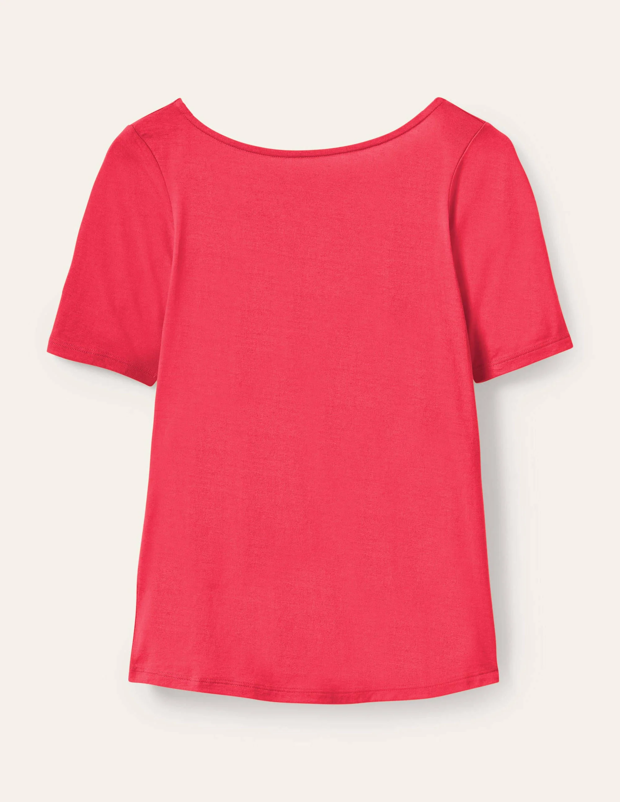 Superweiches T-Shirt mit rundem Rückenausschnitt-Rettichrot - Image 5