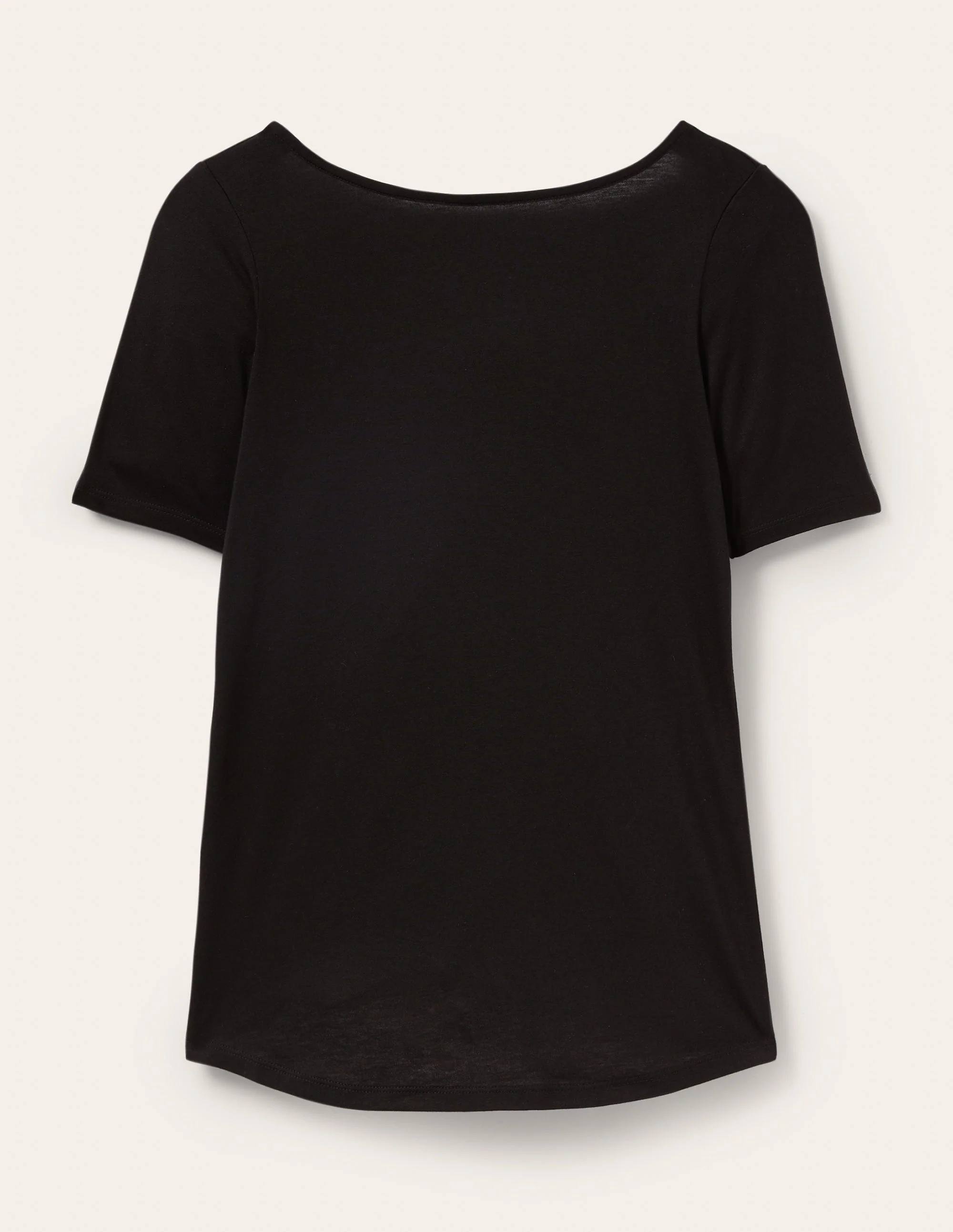 Superweiches T-Shirt mit rundem Rückenausschnitt-Schwarz - Image 5
