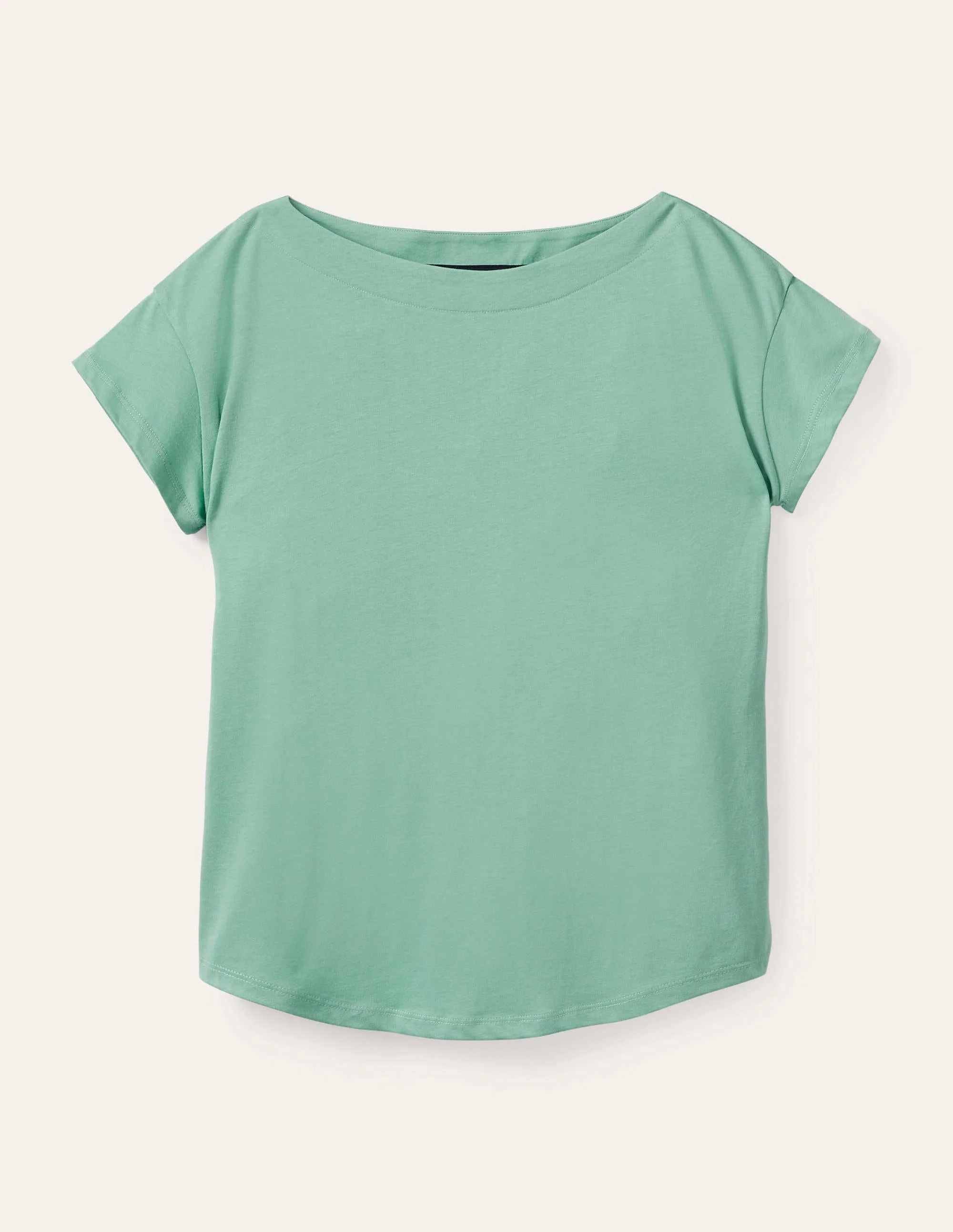 Superweiches T-Shirt mit U-Boot-Ausschnitt-Apfelgrün - Image 6