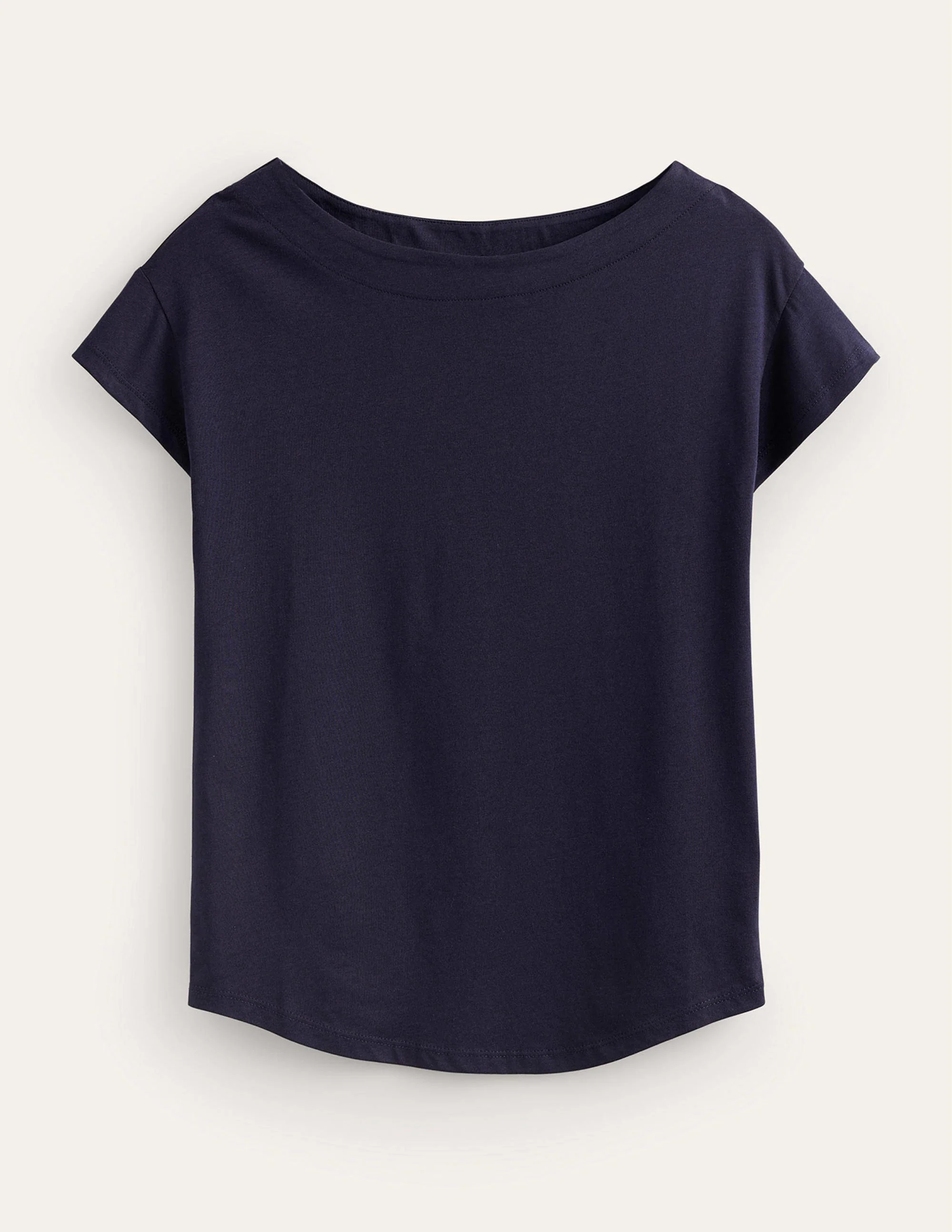 Superweiches T-Shirt mit U-Boot-Ausschnitt-Aqua Marine Marl - Image 5