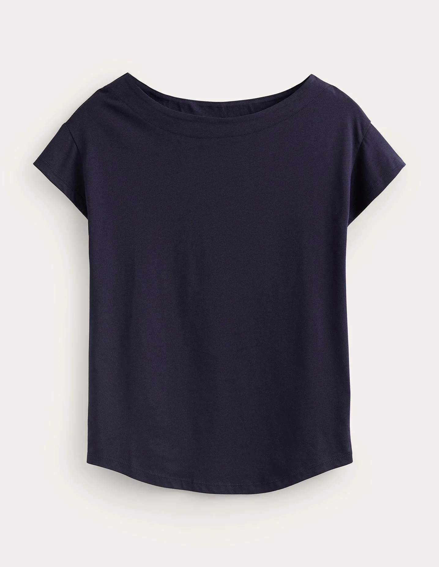 Superweiches T-Shirt mit U-Boot-Ausschnitt-Aqua Marine Marl - Image 6