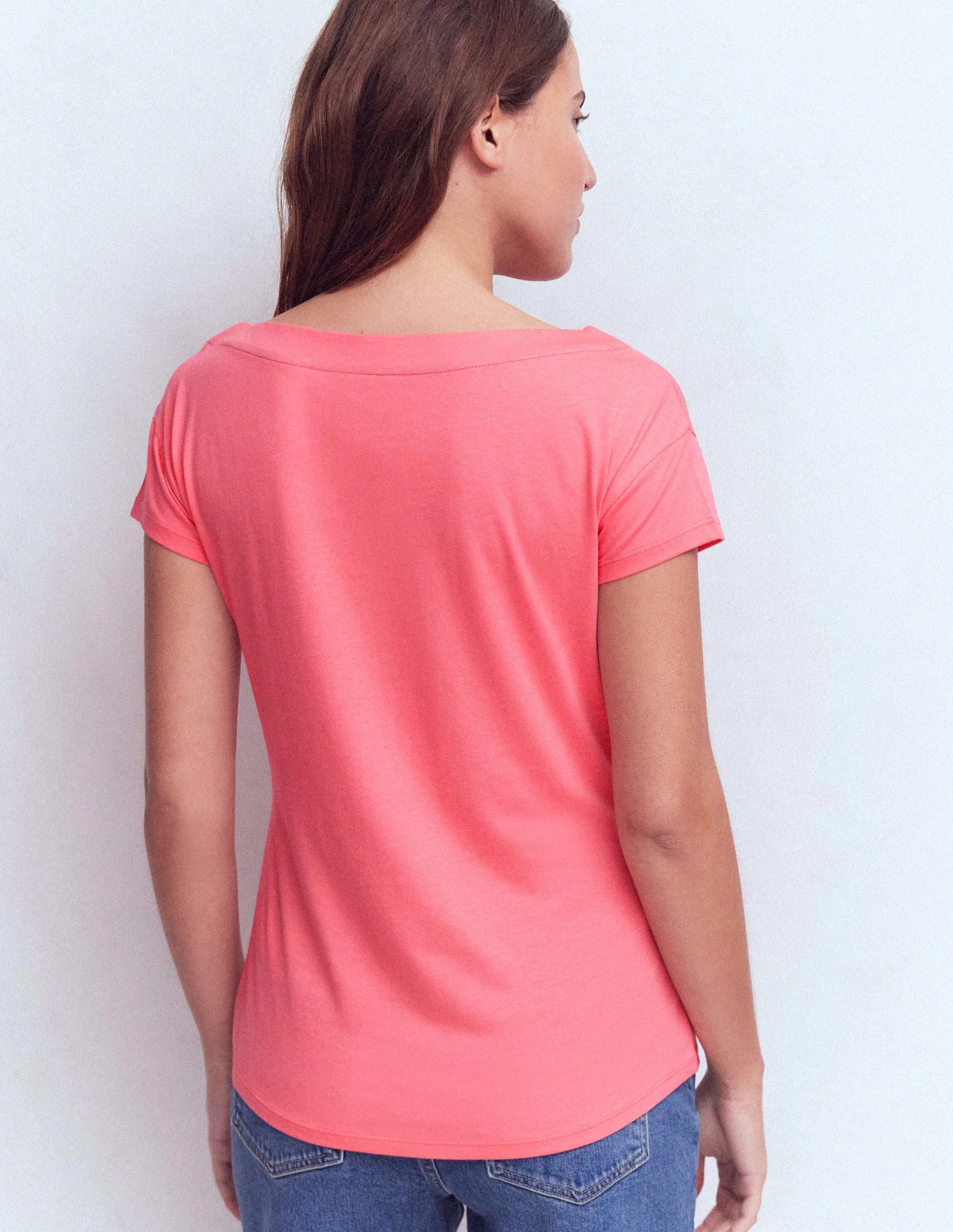 Superweiches T-Shirt mit U-Boot-Ausschnitt-Azalee - Image 3