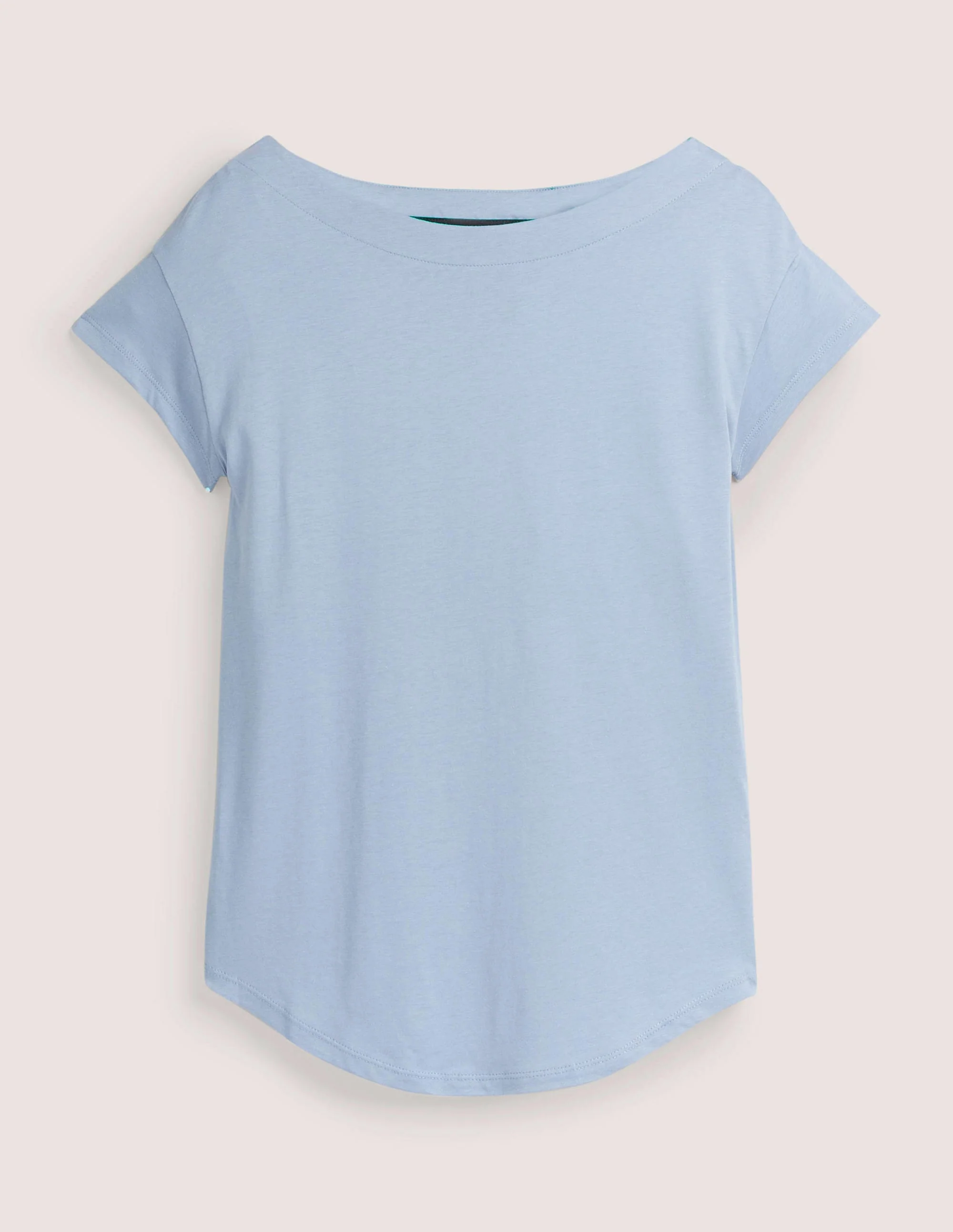Superweiches T-Shirt mit U-Boot-Ausschnitt-Graublau - Image 5