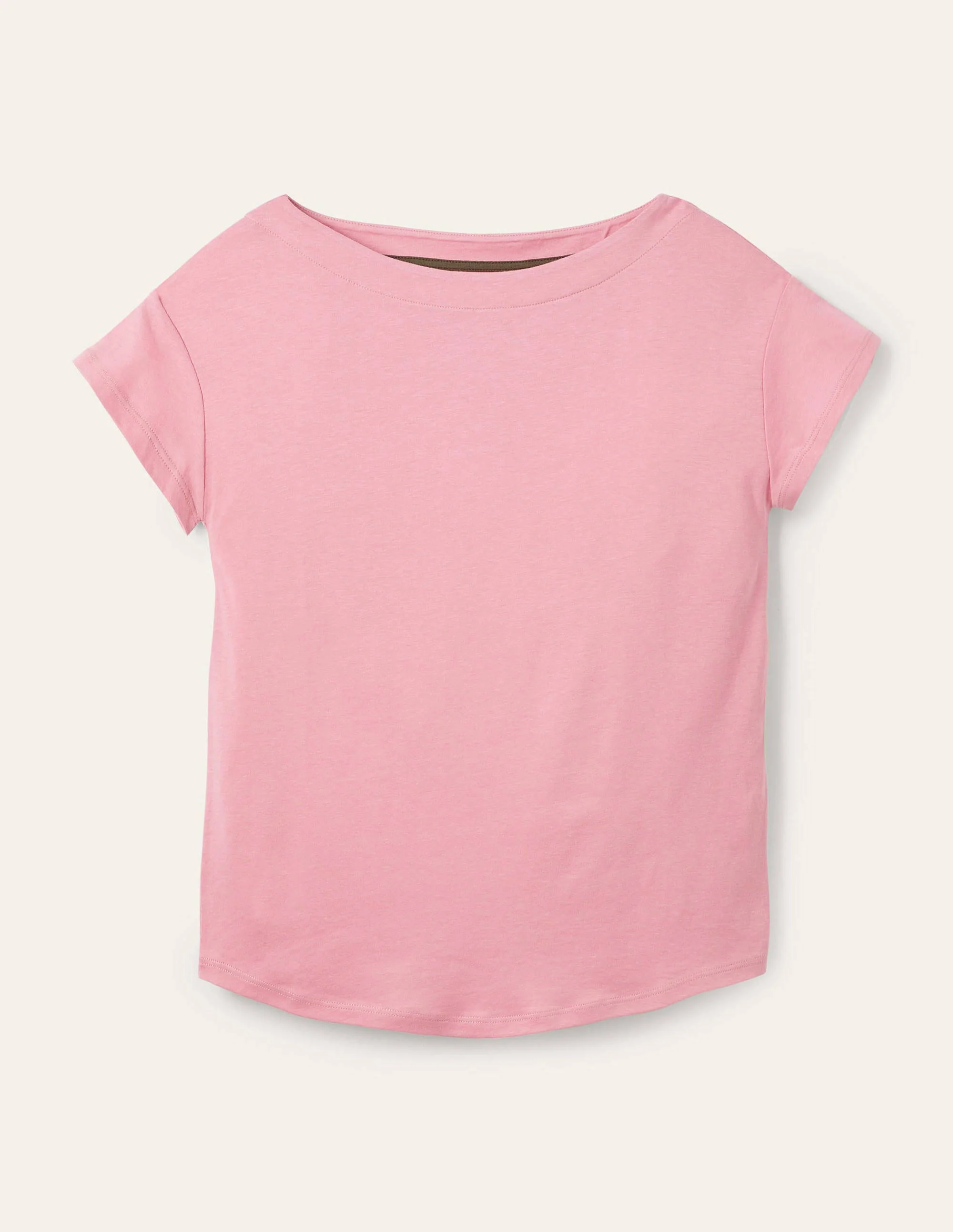 Superweiches T-Shirt mit U-Boot-Ausschnitt-Kirschblütenrosa - Image 5