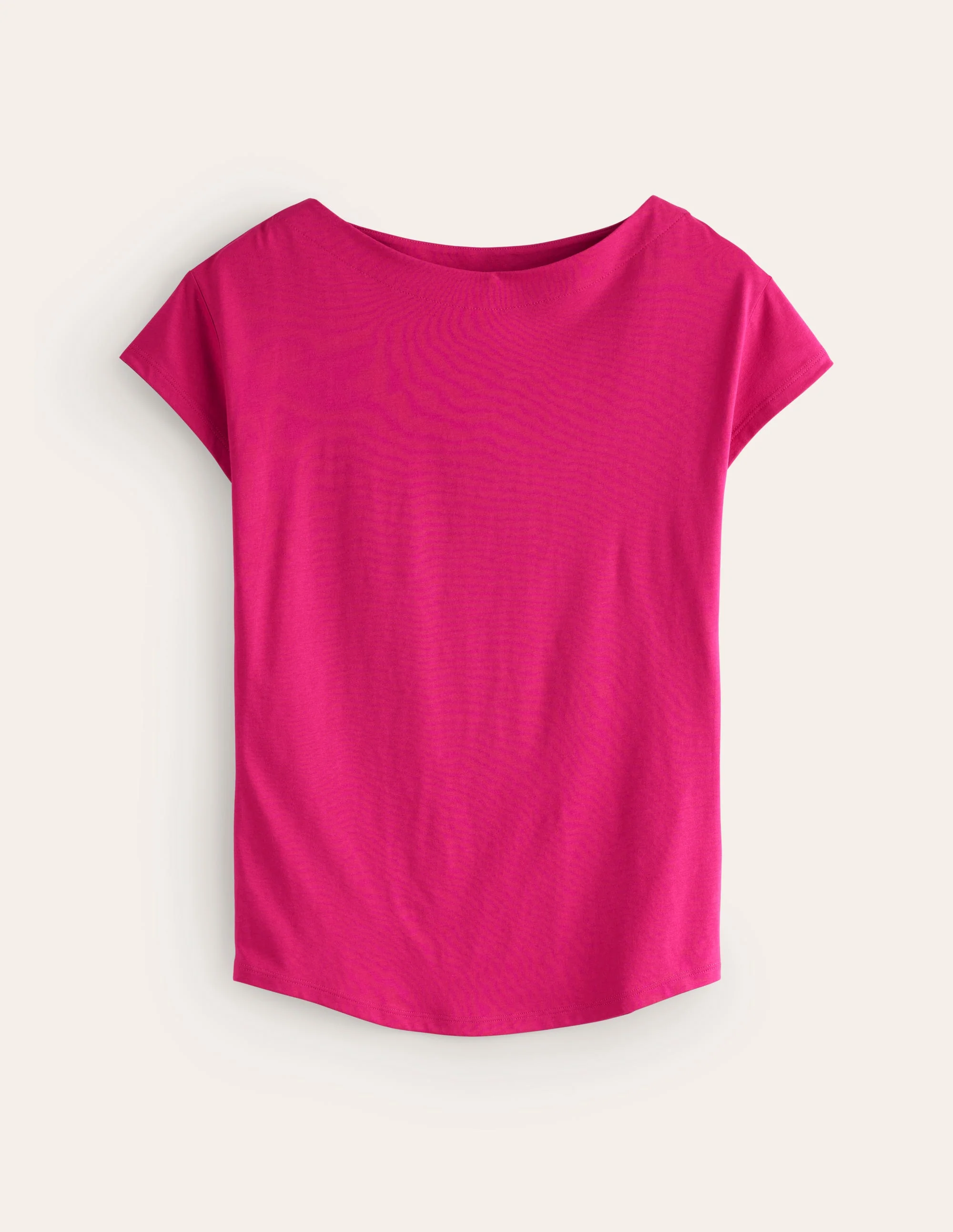 Superweiches T-Shirt mit U-Boot-Ausschnitt-Kirschkonfitüre - Image 5
