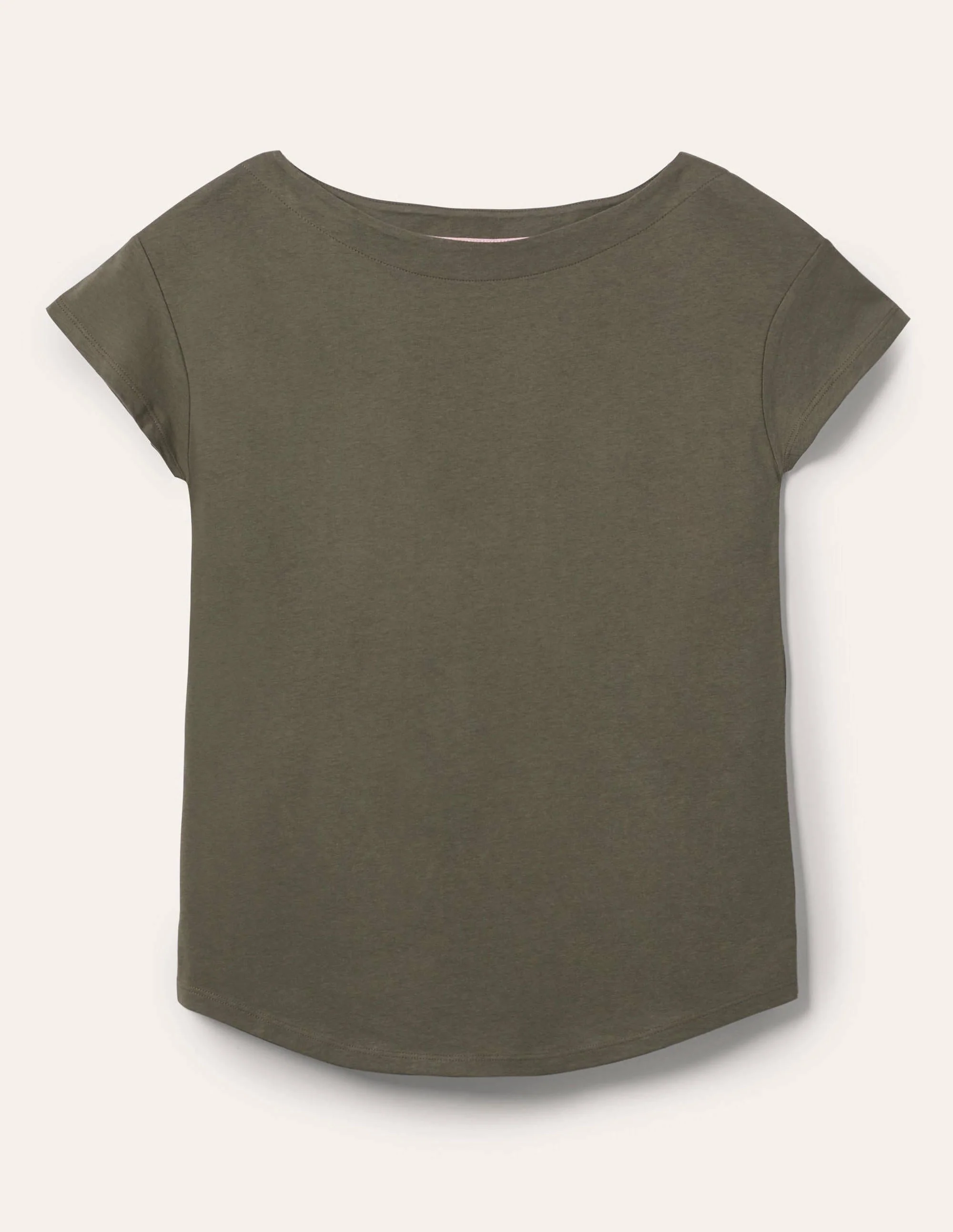 Superweiches T-Shirt mit U-Boot-Ausschnitt-Klassisches Khaki - Image 5