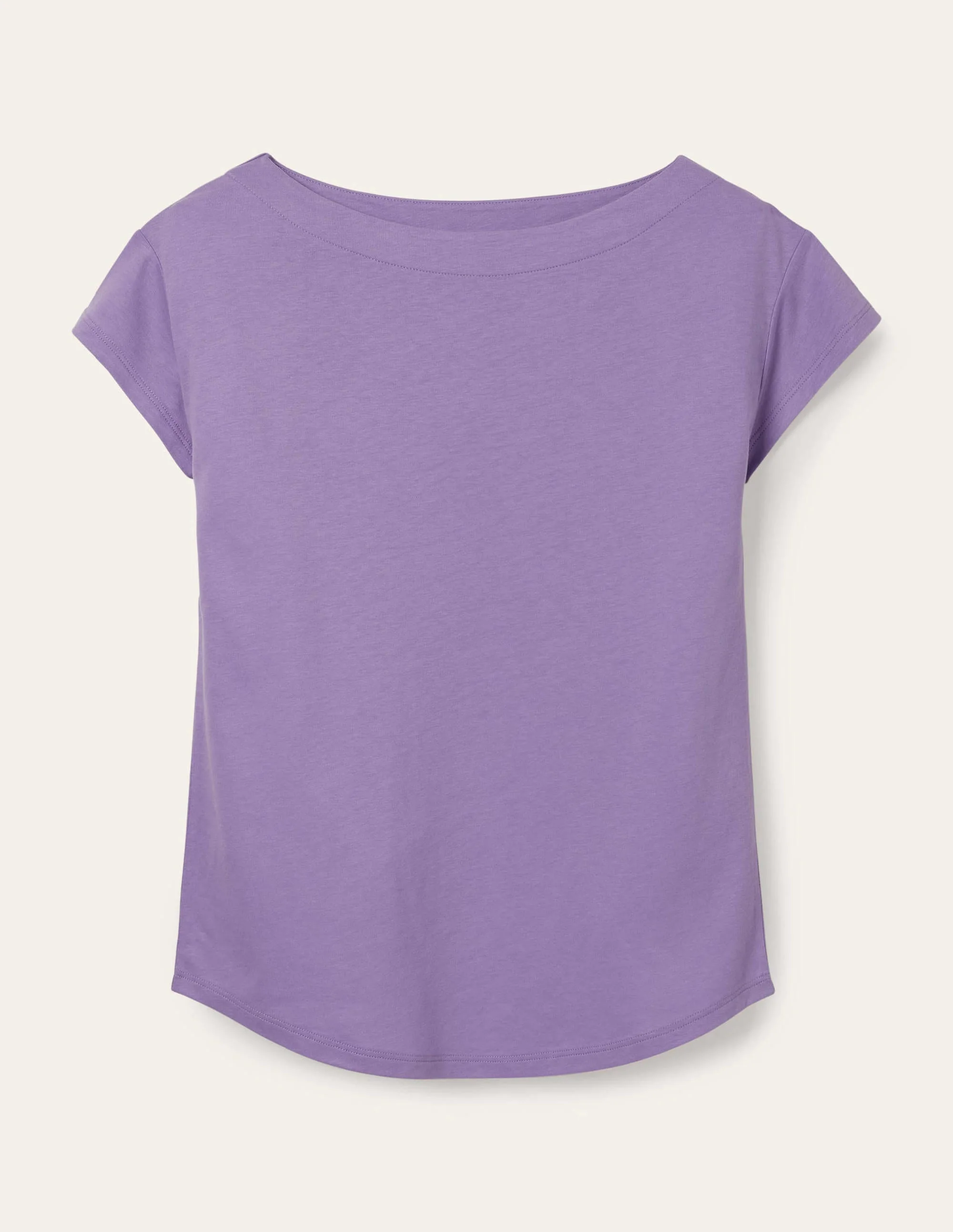 Superweiches T-Shirt mit U-Boot-Ausschnitt-Kühles Violett - Image 6