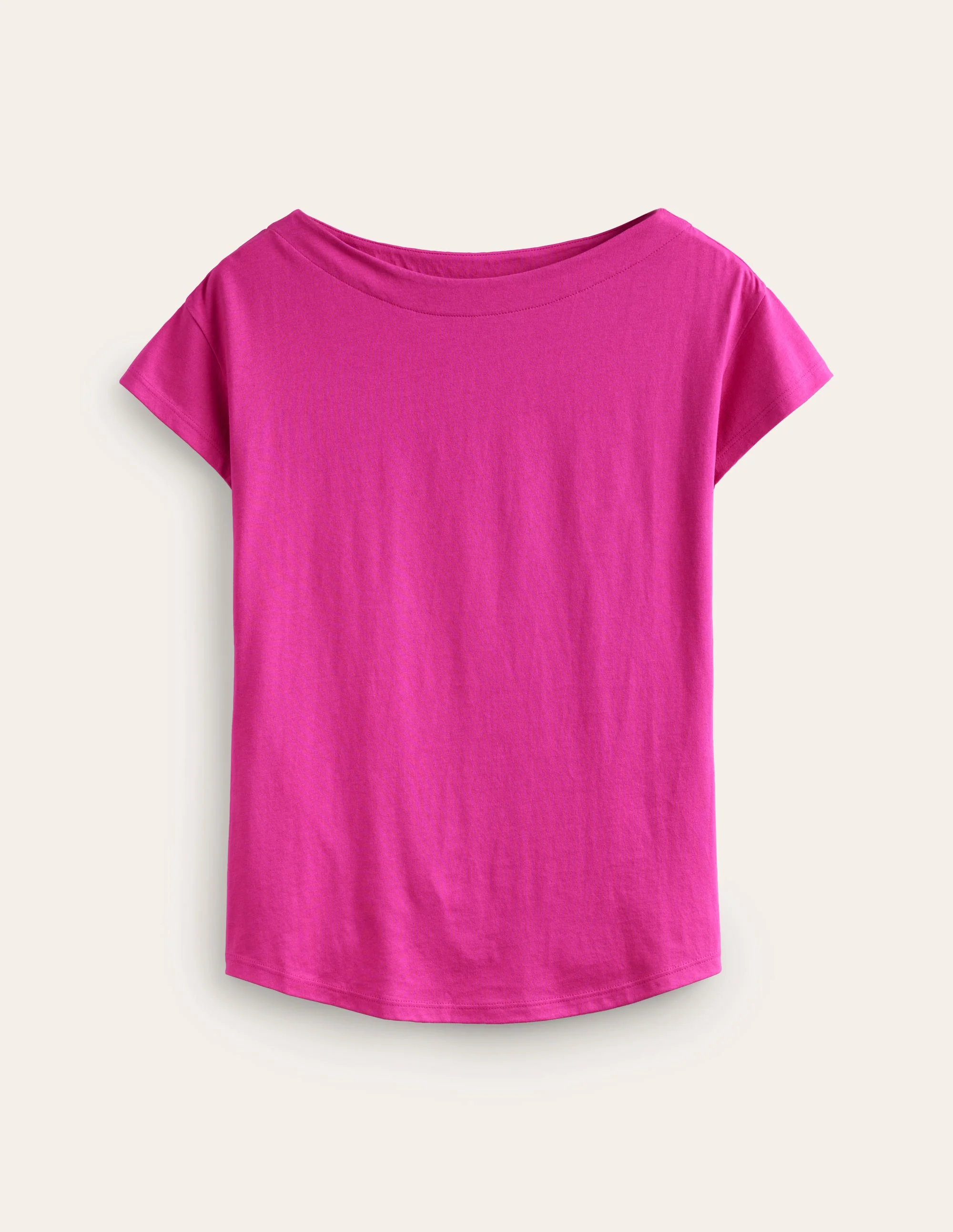 Superweiches T-Shirt mit U-Boot-Ausschnitt-Magenta - Image 5