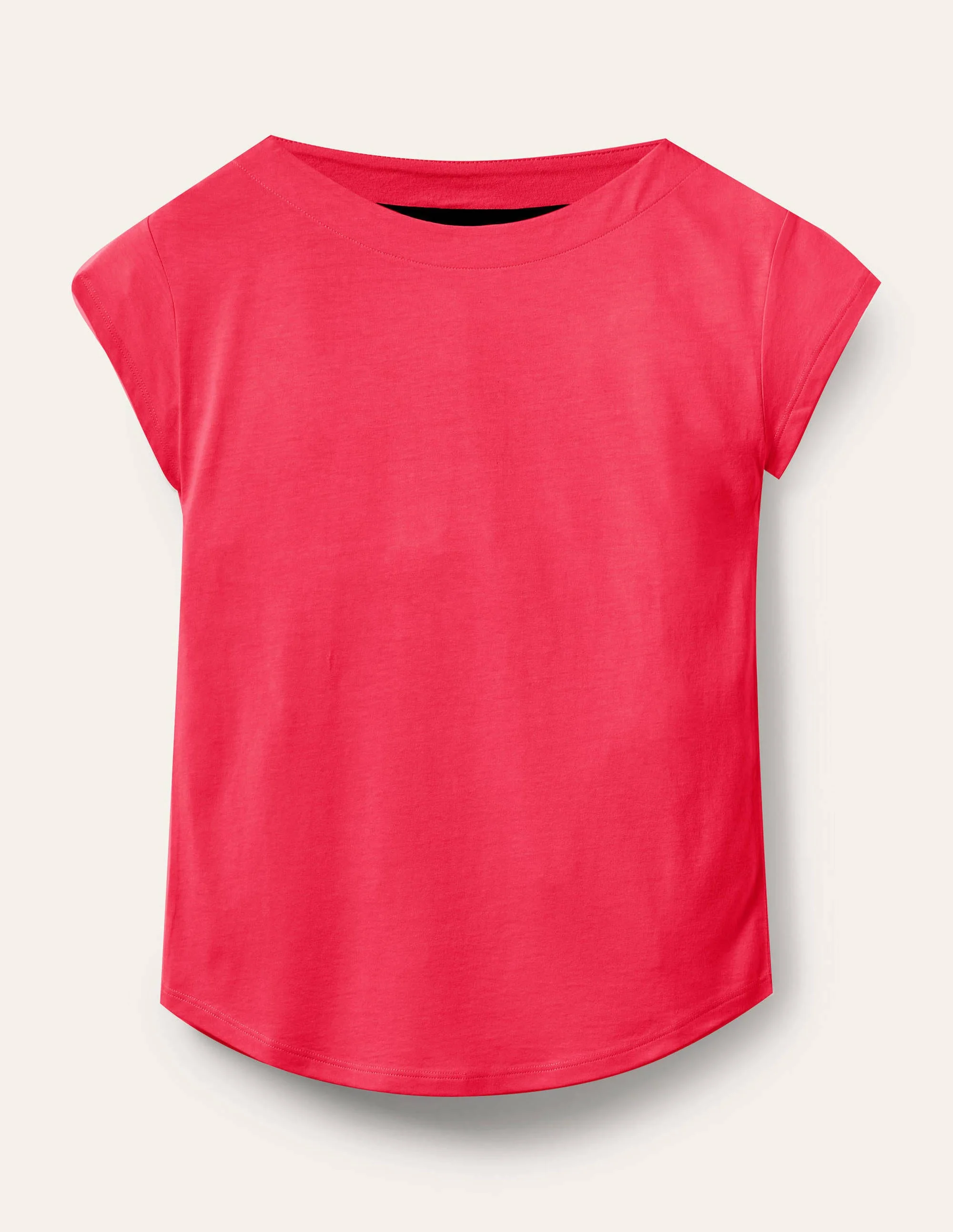Superweiches T-Shirt mit U-Boot-Ausschnitt-Rettichrot - Image 5