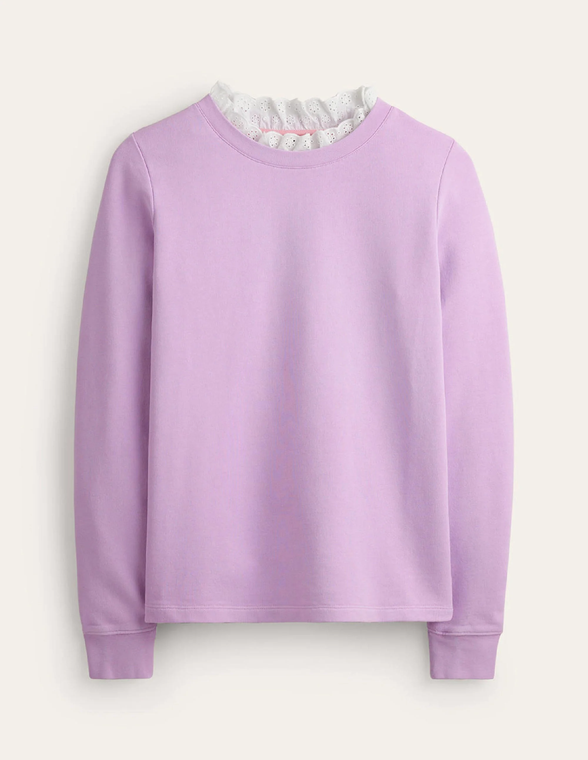 Sweatshirt mit Lochstickerei-Besatz-Orchideenblüte - Image 5