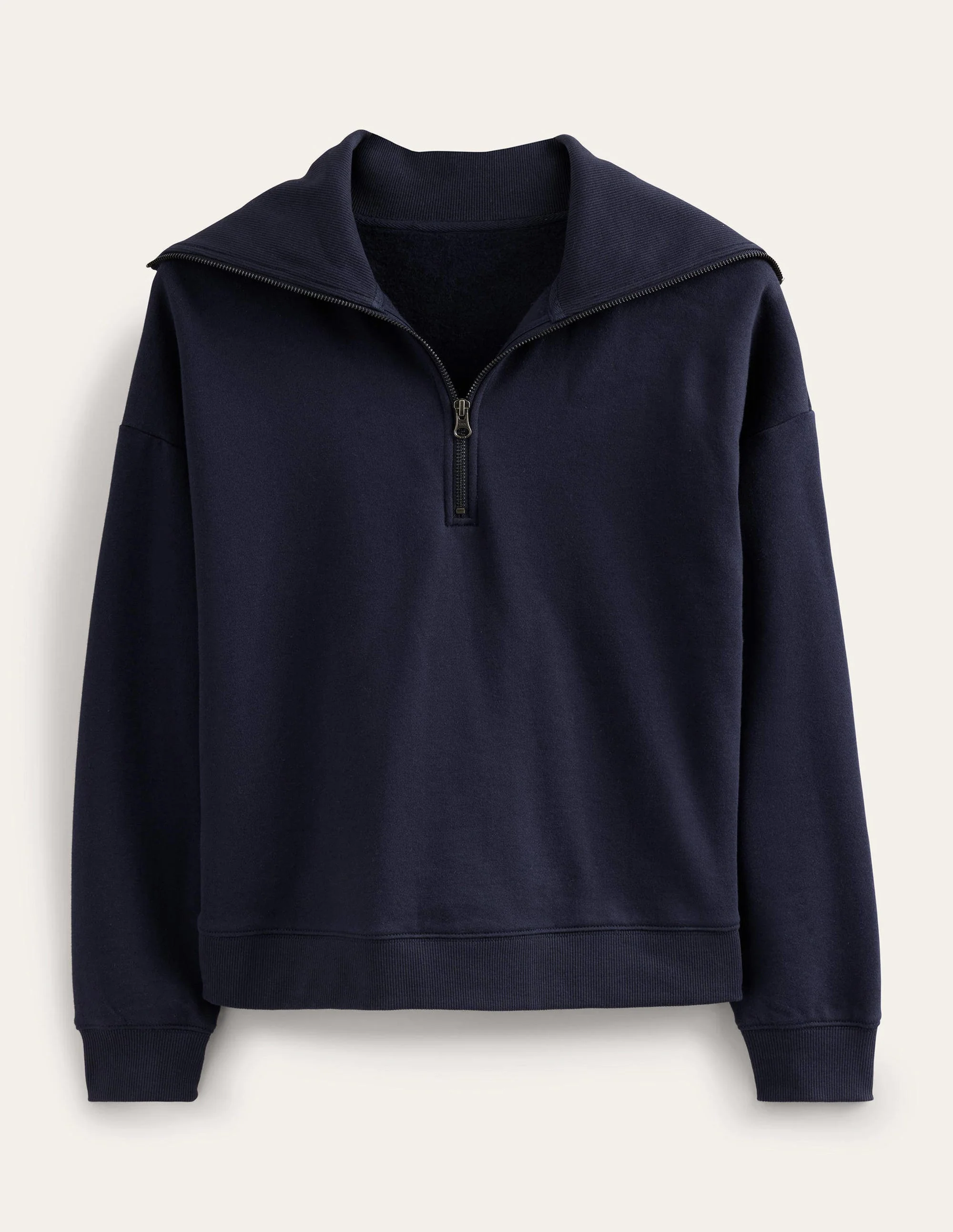 Sweatshirt mit Trichterkragen und Reißverschluss-Marineblau - Image 7