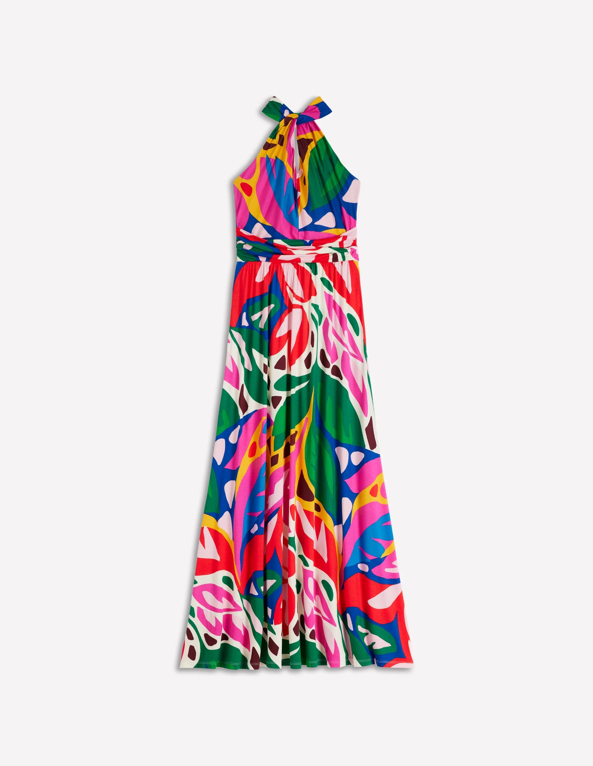 Sydney Jerseykleid mit gedrehtem Ausschnitt-Bunt, Blattkaskade - Image 7
