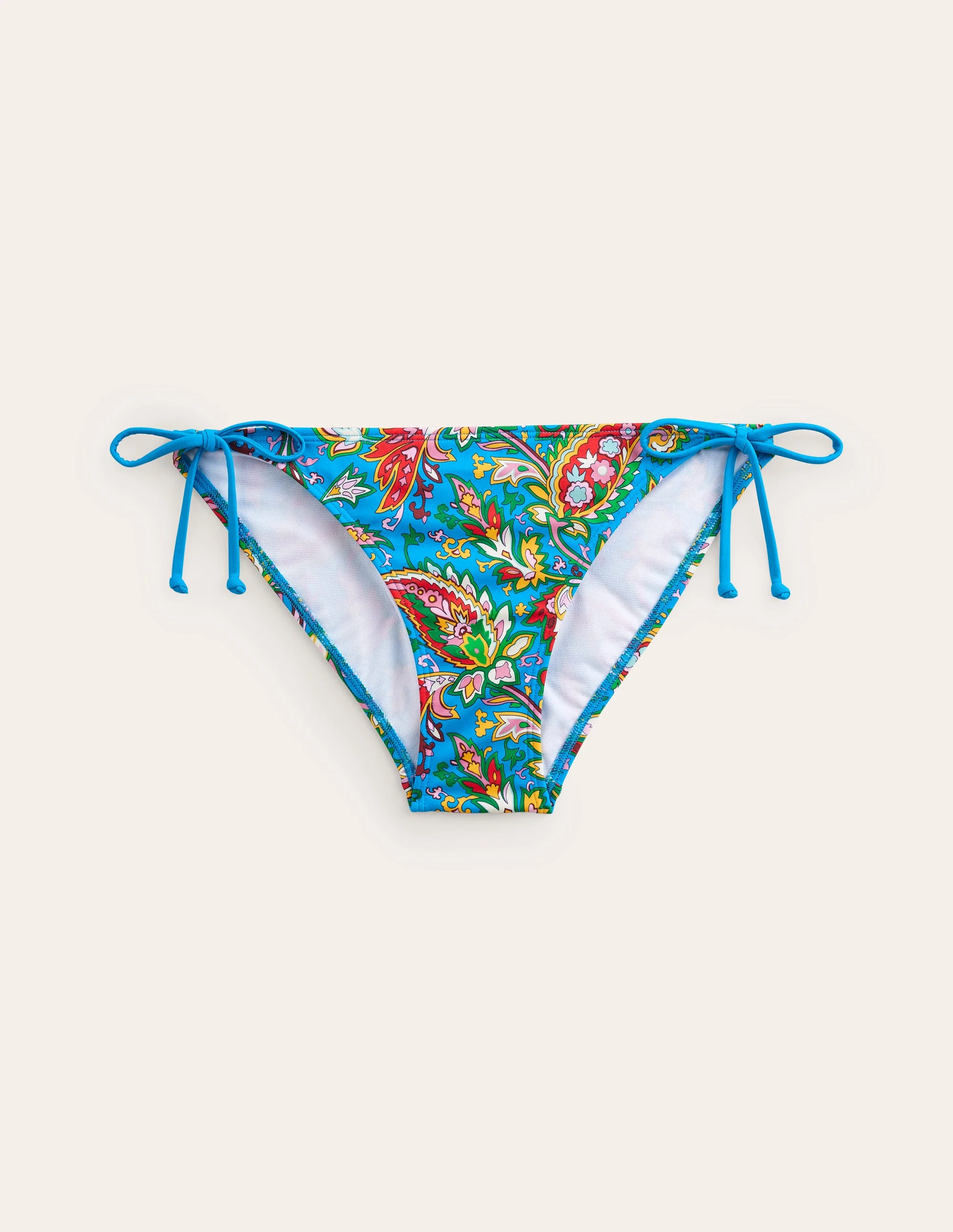 Symi Bikinihose zum Binden-Lebhaftes Blau, Paisley Azurblau - Image 6