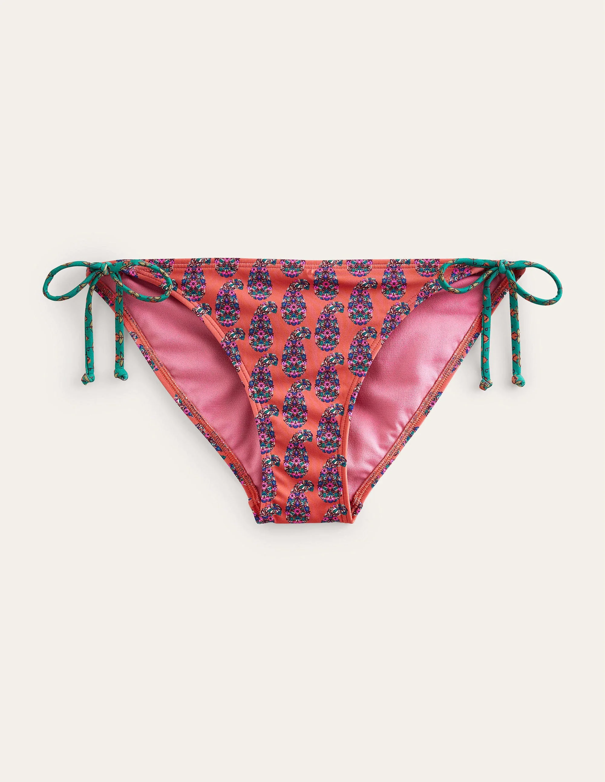 Symi Bikinihose zum Binden-Persimmon Orange Paisley - Image 5