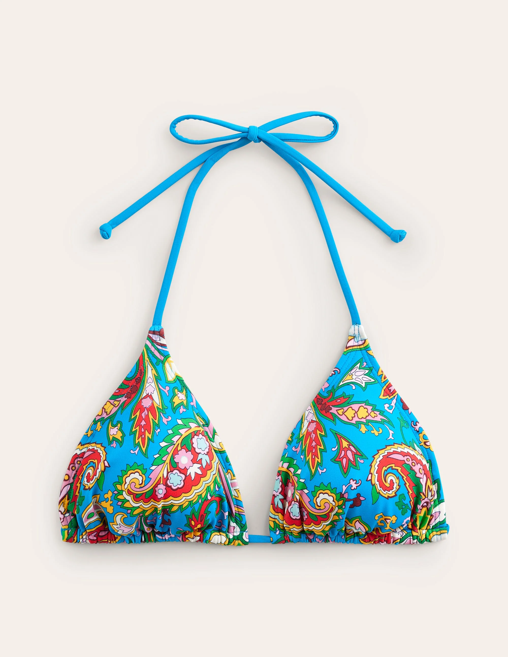 Symi Bikinioberteil zum Binden-Lebhaftes Blau, Paisley Azurblau - Image 6