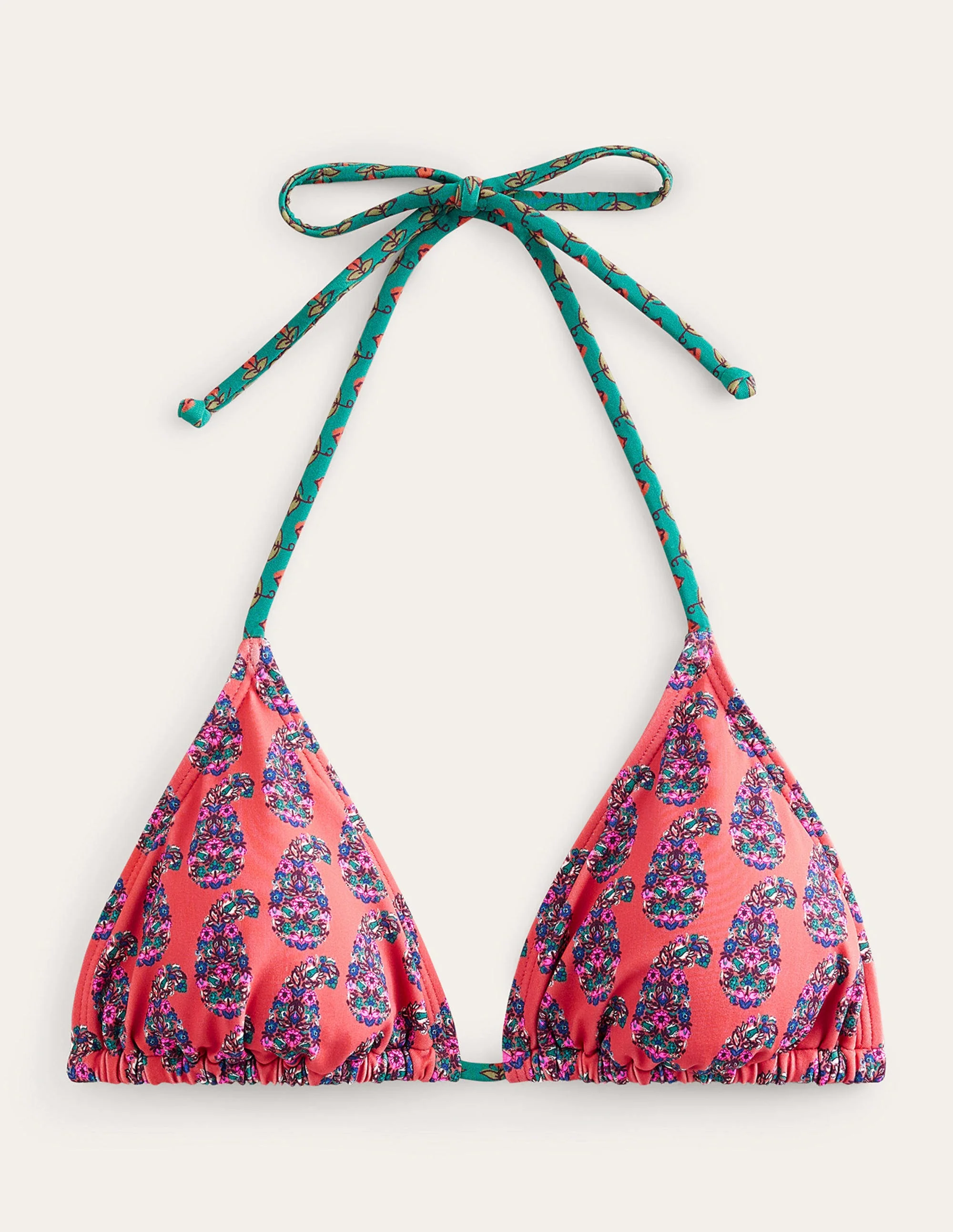 Symi Bikinioberteil zum Binden-Persimmon Orange Paisley - Image 5