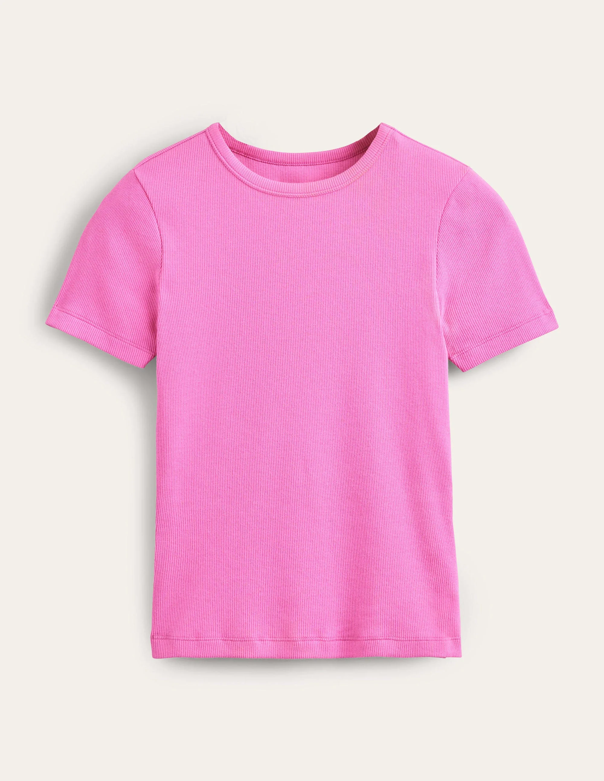 T-Shirt aus Baumwoll-Rippstrick-Pflaumenblüte - Image 5