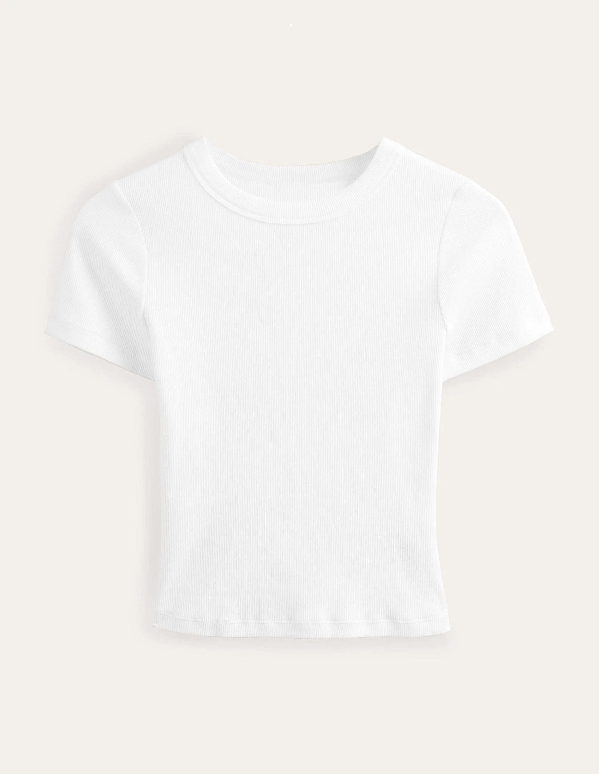 T-Shirt aus Baumwoll-Rippstrick-Weiß - Image 5