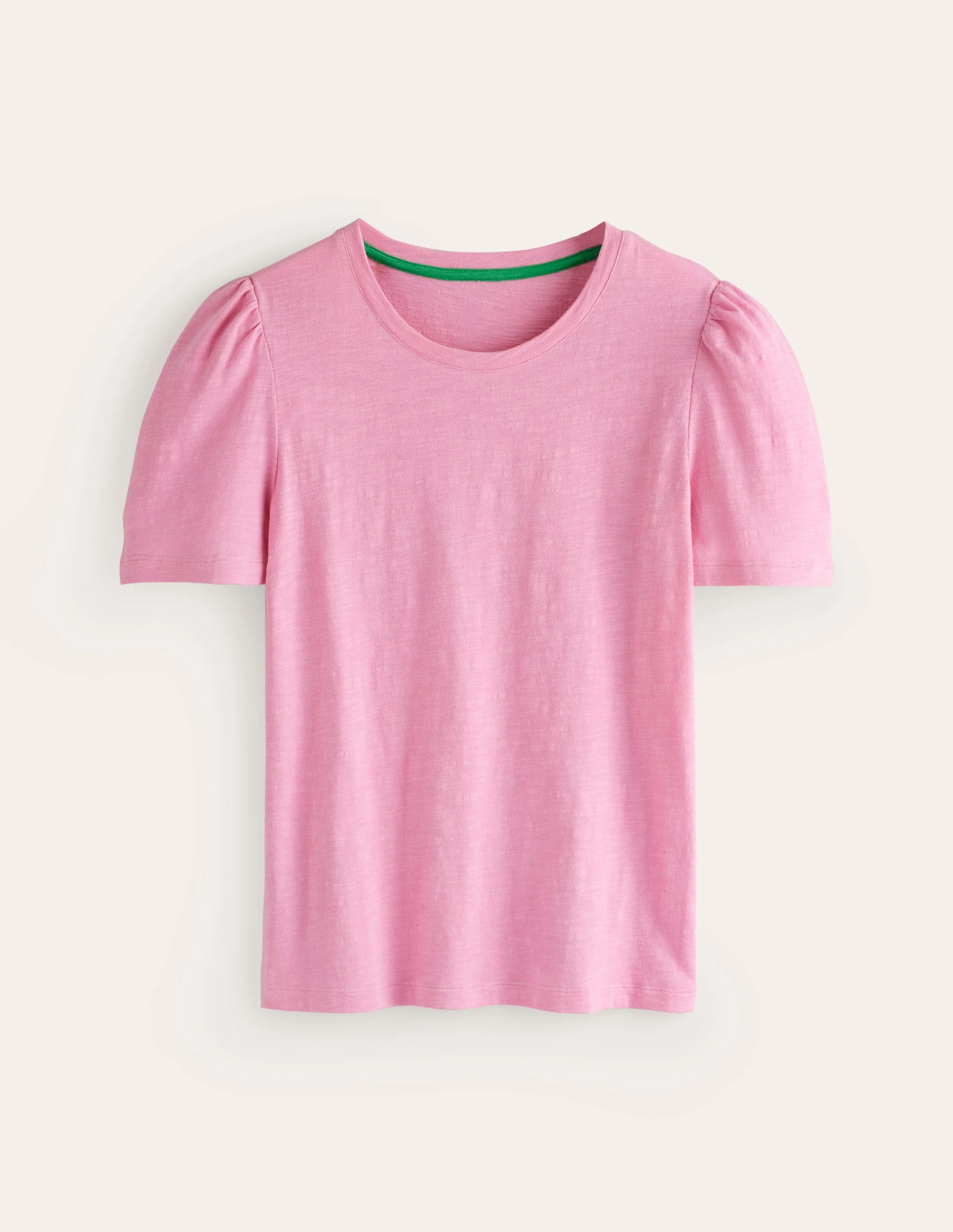 T-Shirt aus Baumwolle mit Puffärmeln-Altrosa - Image 5