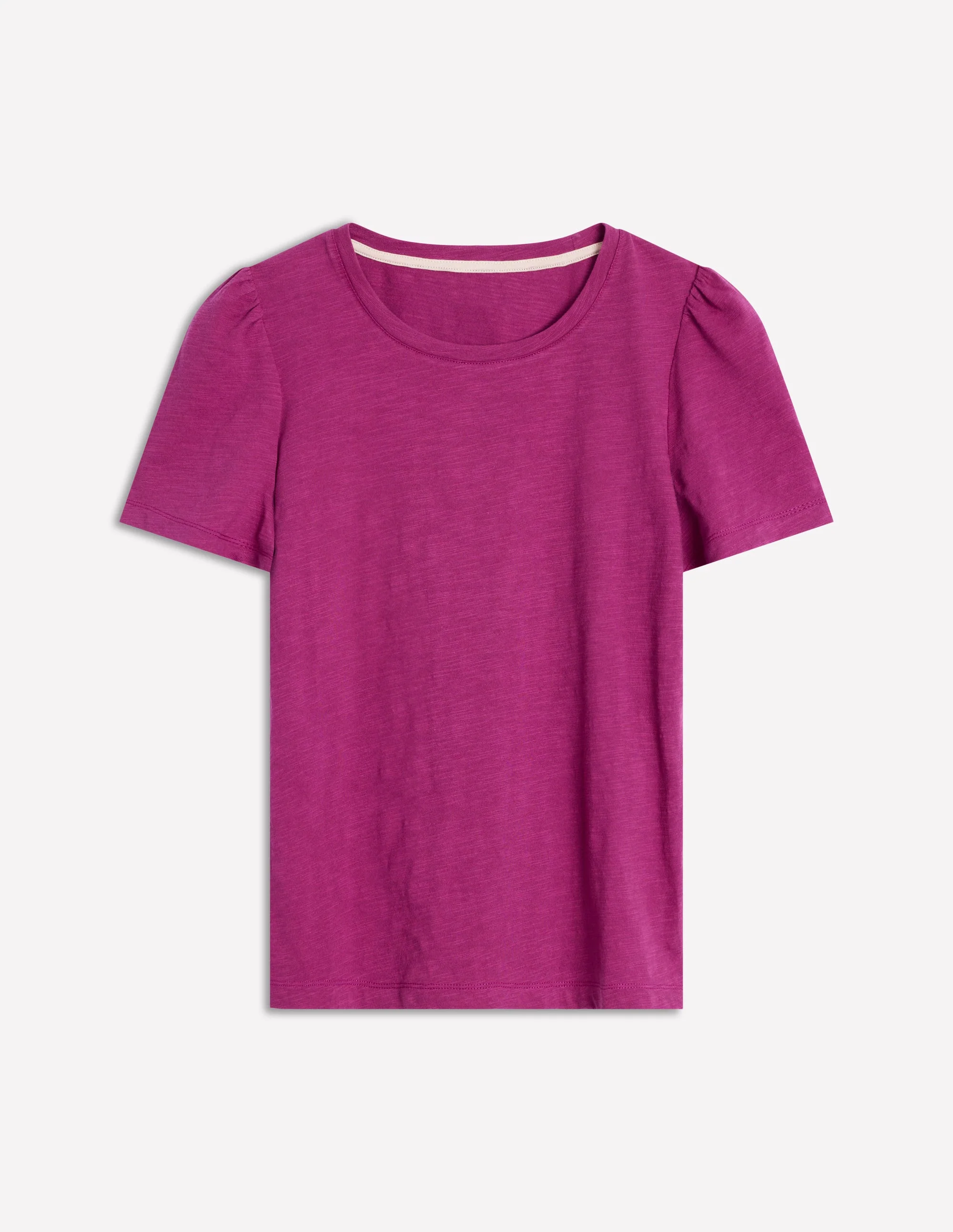 T-Shirt aus Baumwolle mit Puffärmeln-Sattes Magenta - Image 5
