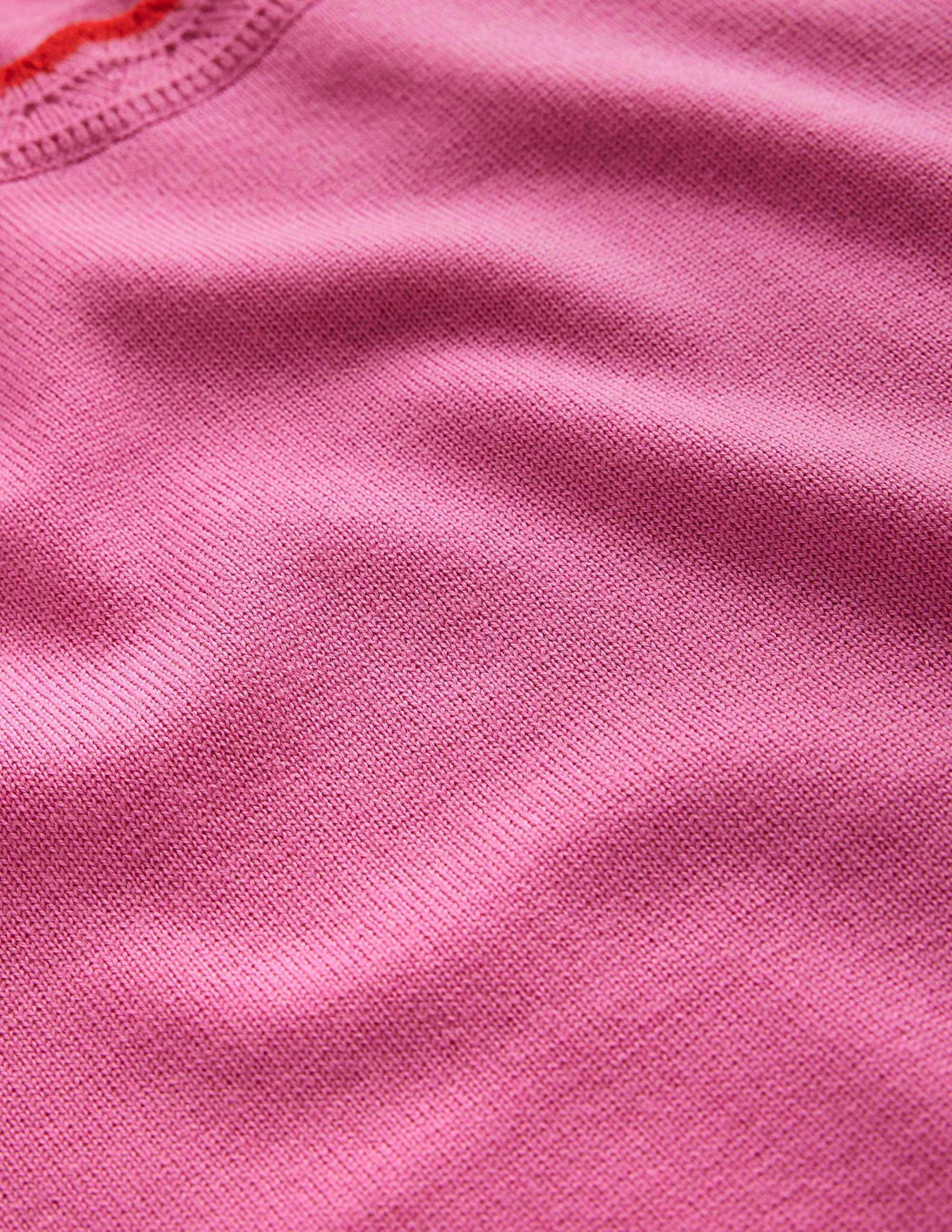 T-Shirt aus Merinowolle mit Muschelrand-Mittelpink - Image 5