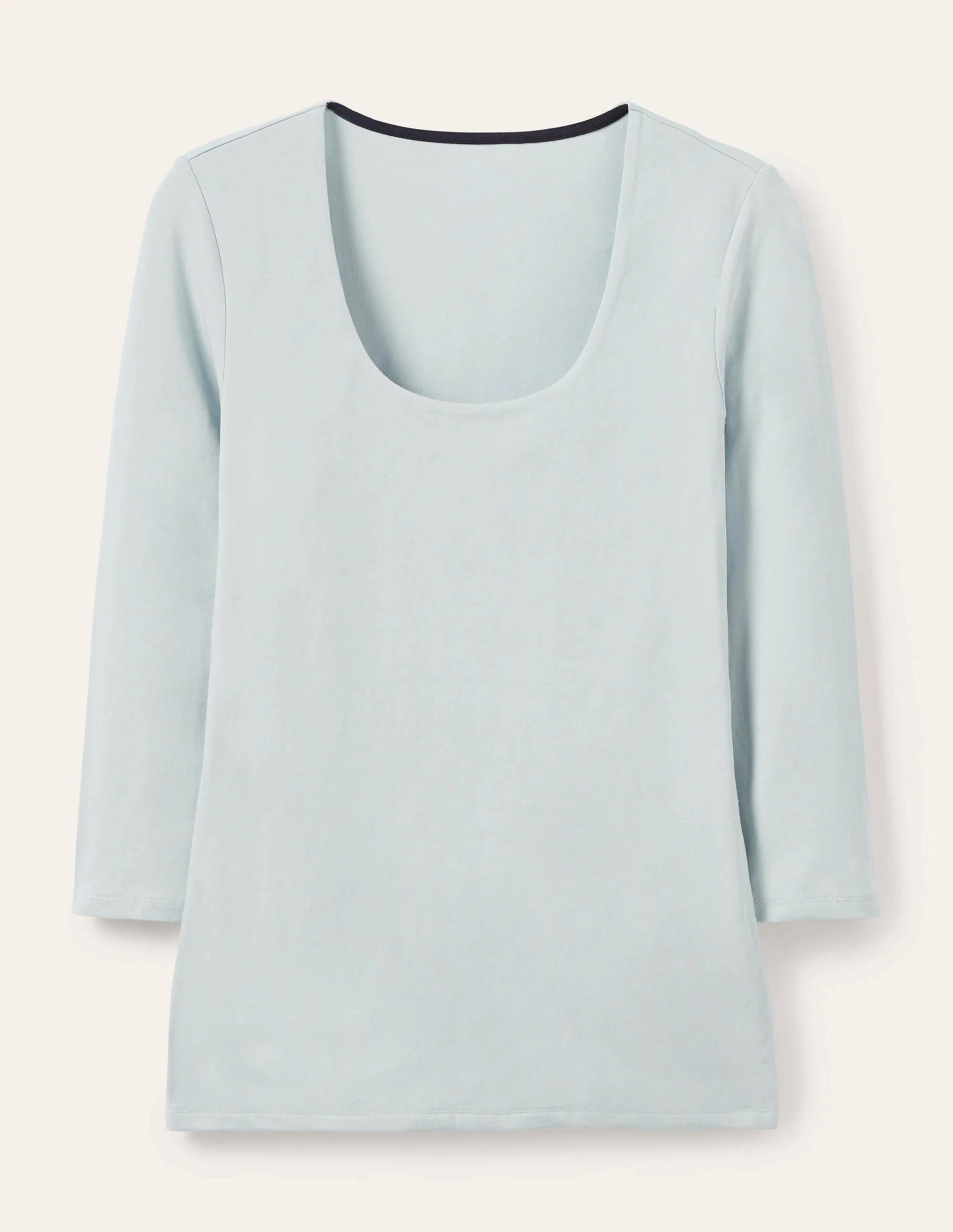 T-Shirt mit doppellagiger Vorderseite-Surfblau - Image 5