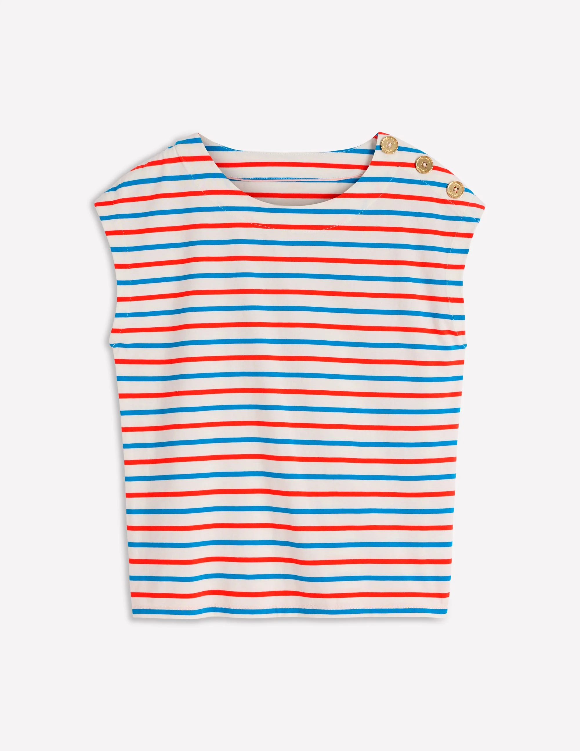 T-Shirt mit Knopfdetail-Feuerwerkskörper, Eisvogelblau - Image 5