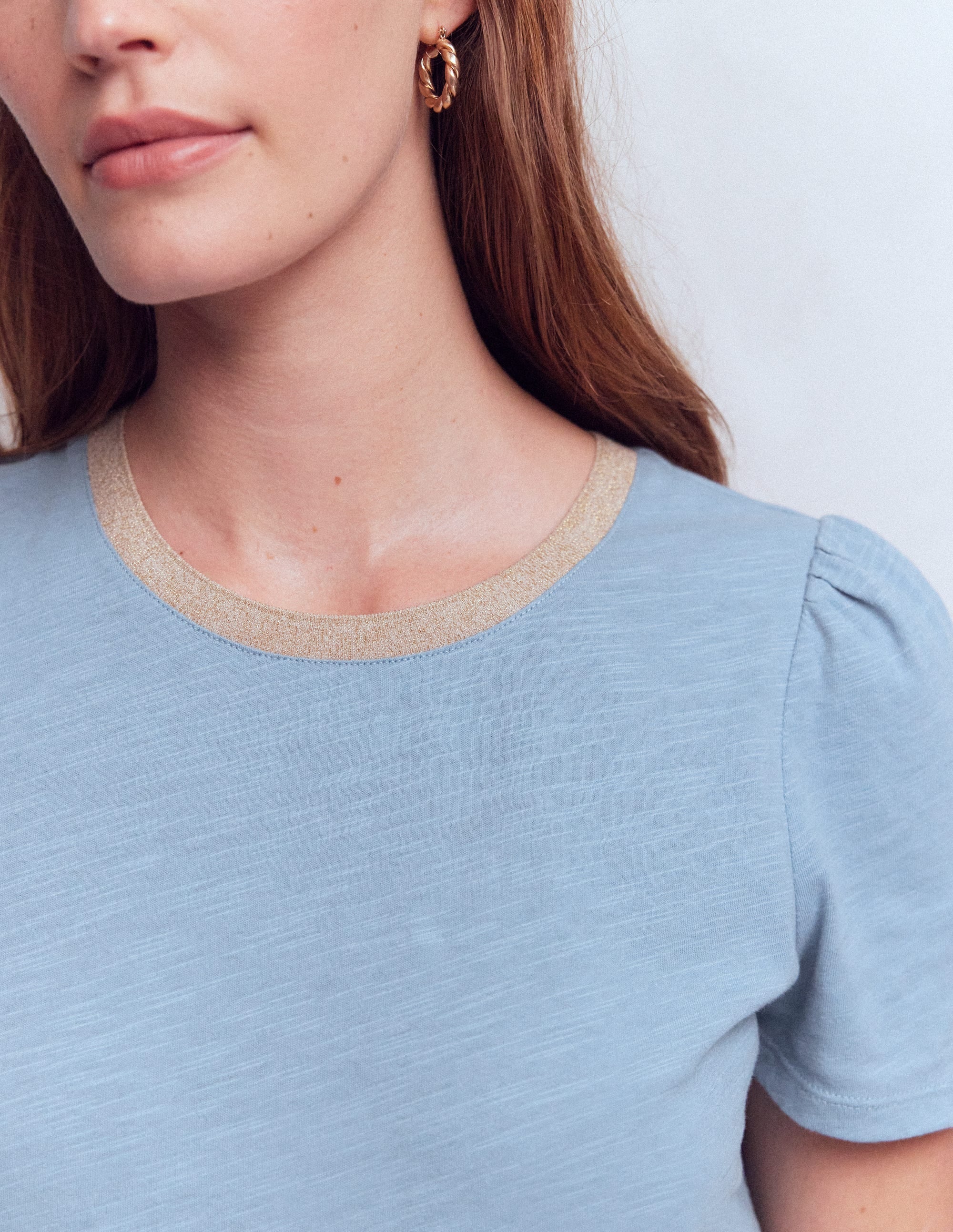 T-Shirt mit Metallic-Besatz-Französisches Blau - Image 2