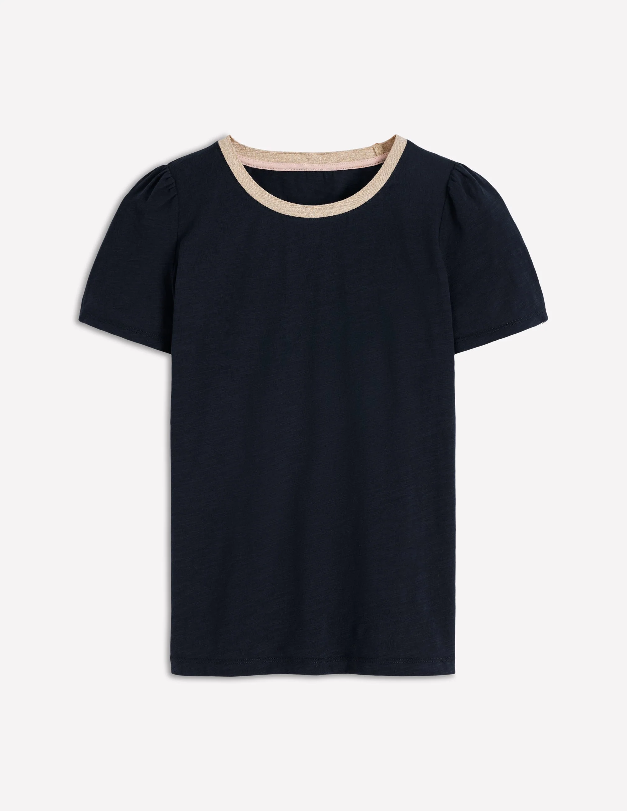T-Shirt mit Metallic-Besatz-Marineblau - Image 4
