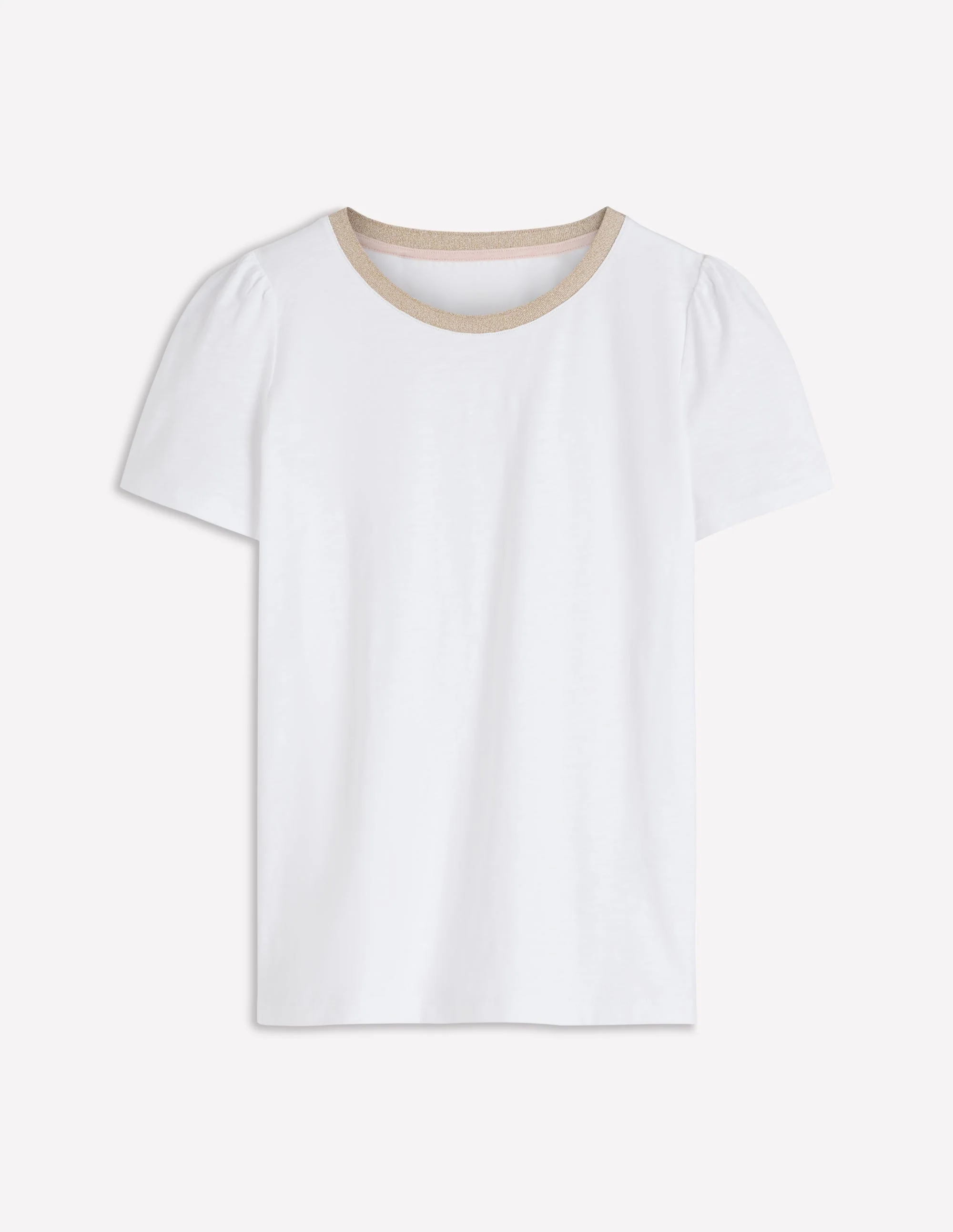 T-Shirt mit Metallic-Besatz-Weiß - Image 5