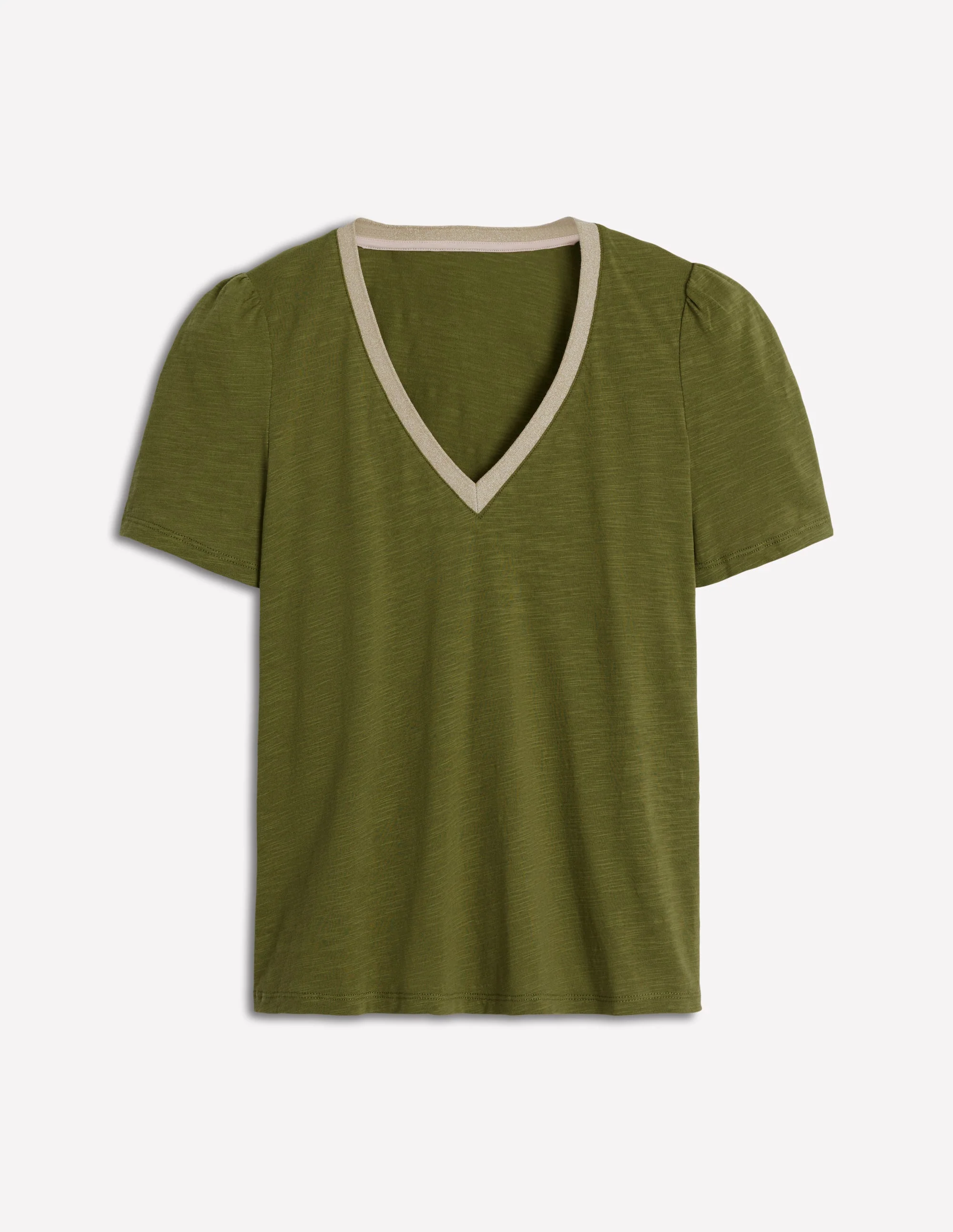 T-Shirt mit Metallic-V-Ausschnitt-Eintagsfliege - Image 6