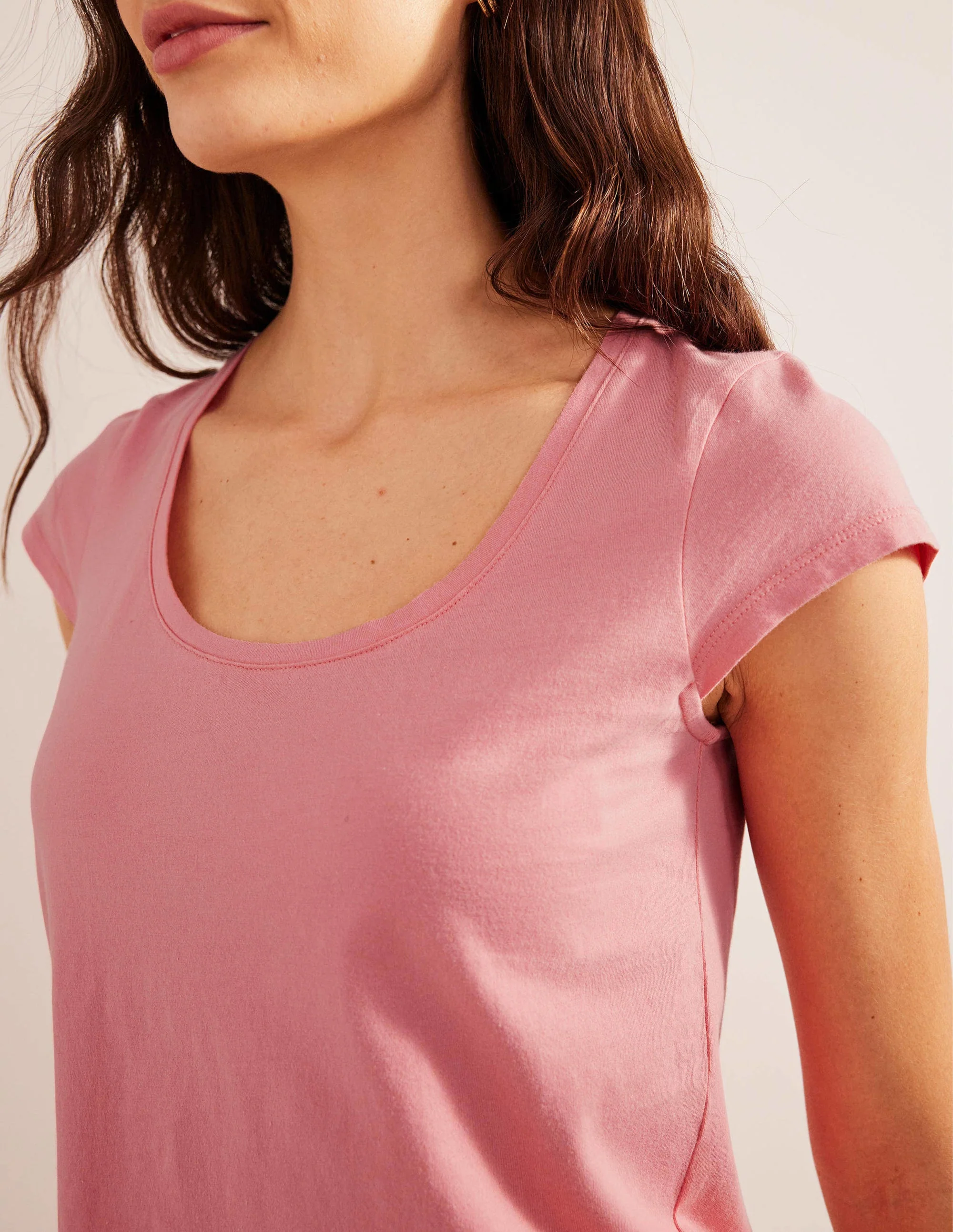 T-Shirt mit Rundhalsausschnitt-Pfirsichsorbet - Image 2