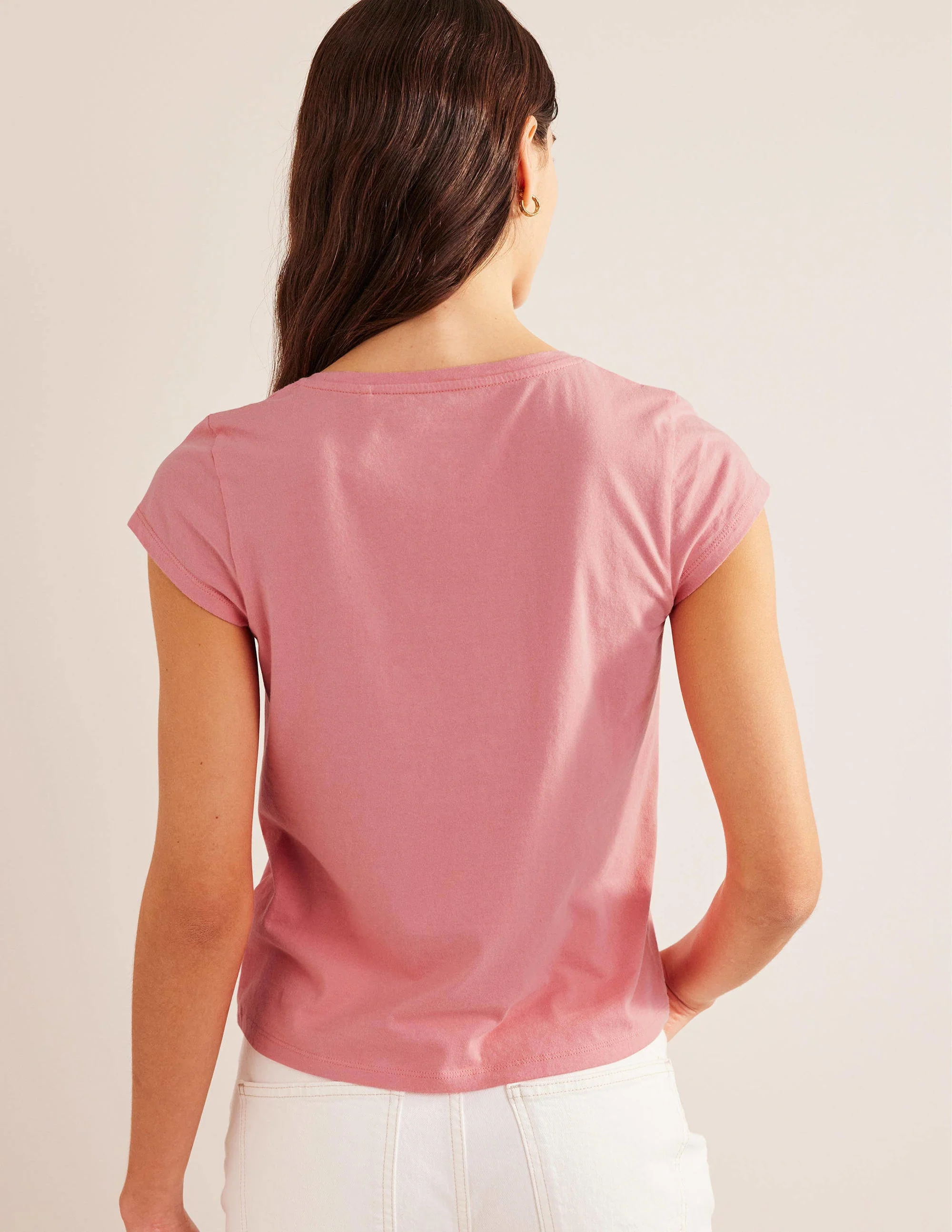 T-Shirt mit Rundhalsausschnitt-Pfirsichsorbet - Image 3