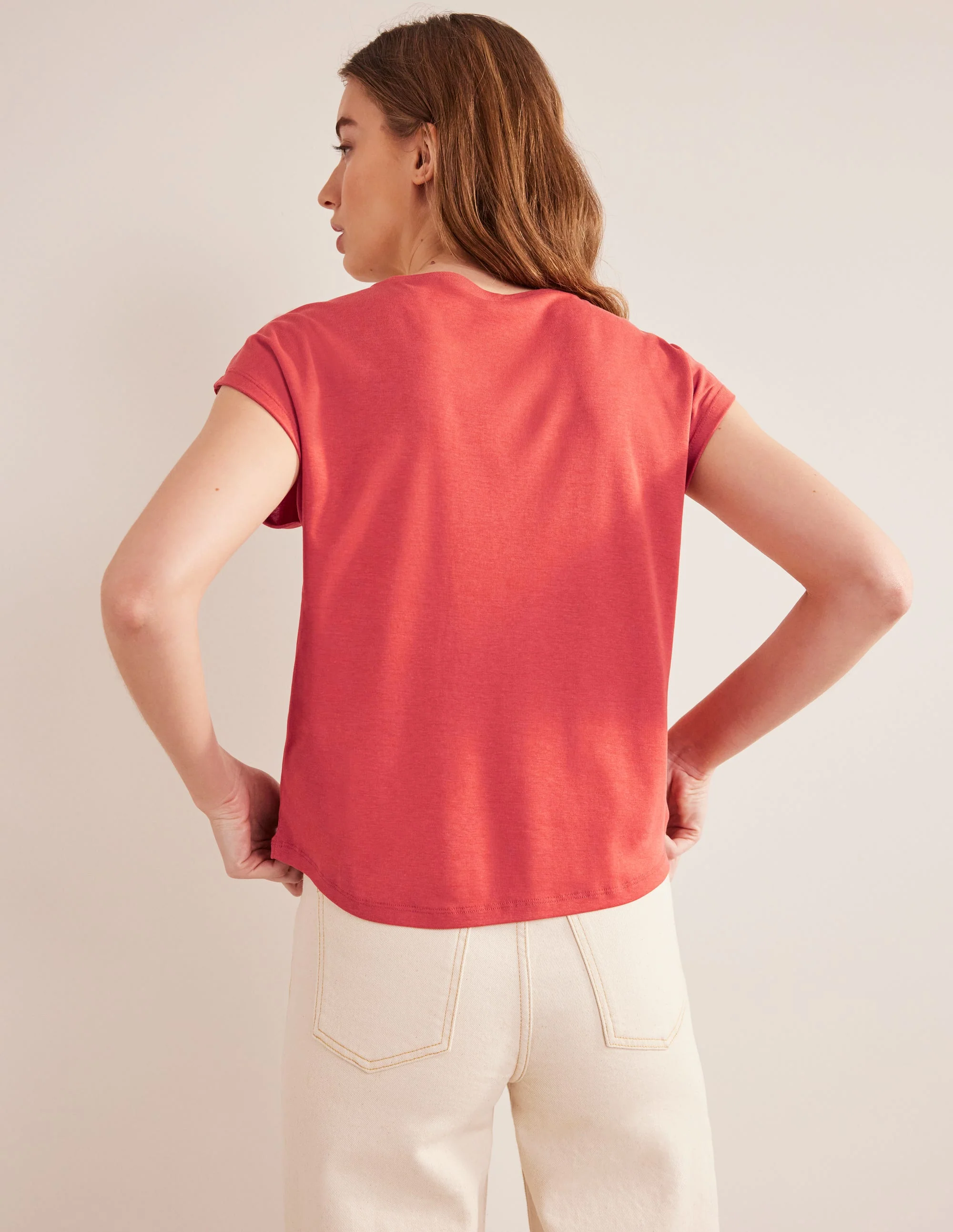 T-Shirt mit übergehenden Ärmeln-Tomatenrot - Image 3