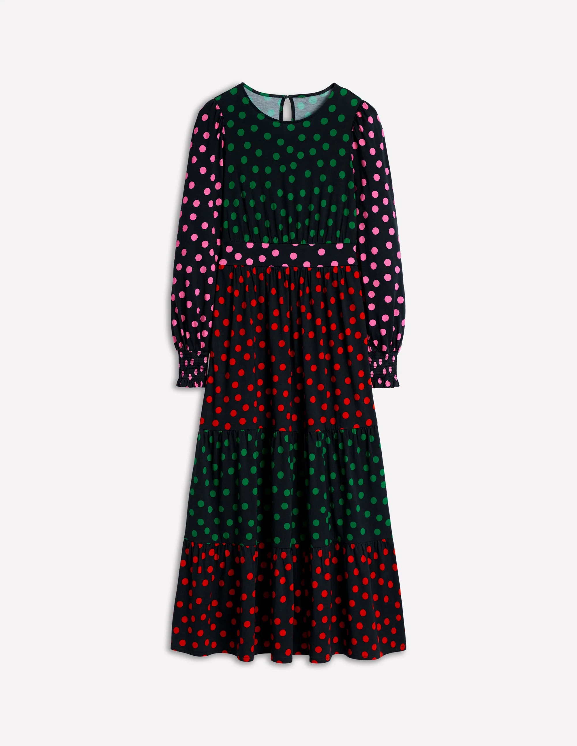 Tabitha Gestuftes Jerseykleid-Bunt, Abstrakte Punkte - Image 6