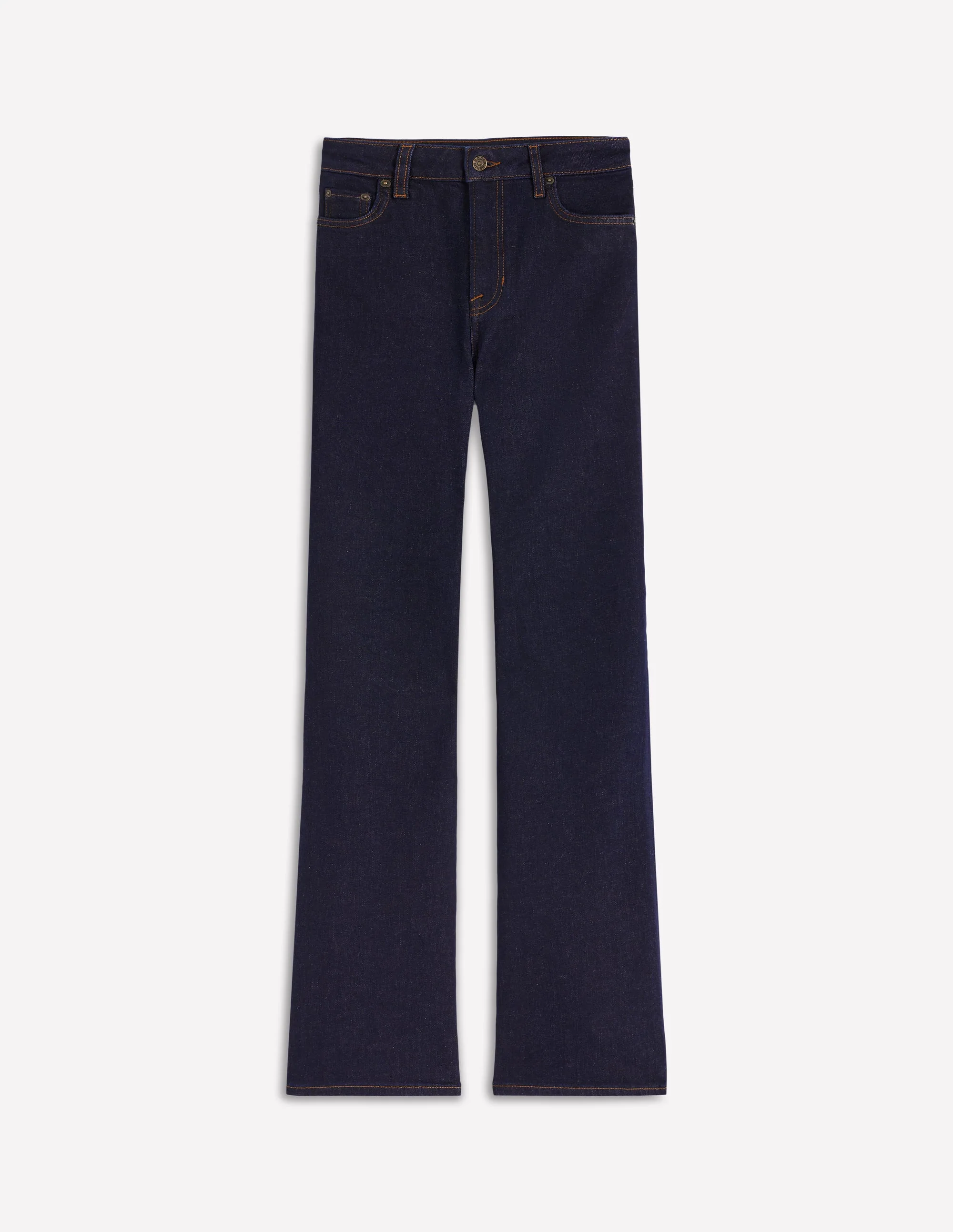 Taillierte Jeans mit hohem Bund und leichtem Schlag-Indigo - Image 7
