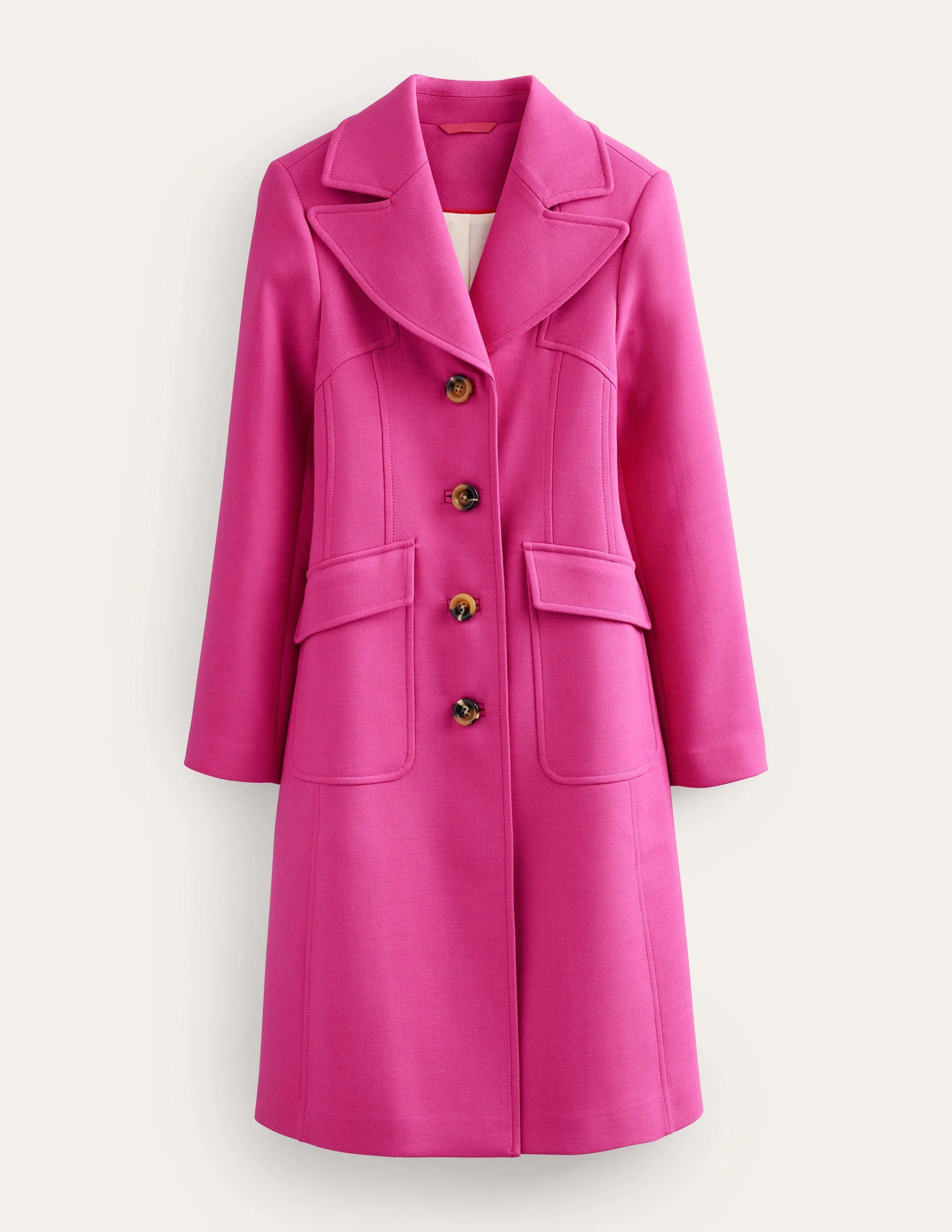 Taillierter Maxi-Mantel aus einer Wollmischung-Rosa - Image 6