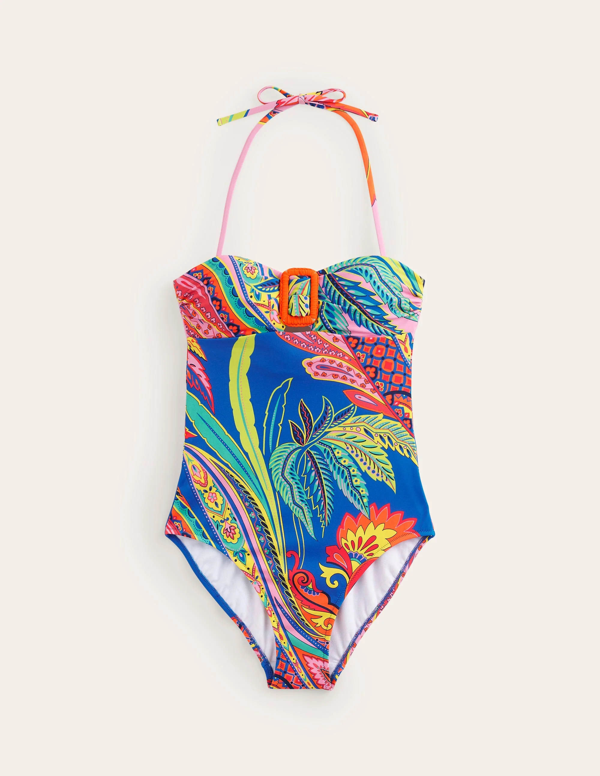 Taormina Bandeau-Badeanzug-Bunt, Malerisches Paisley - Image 5