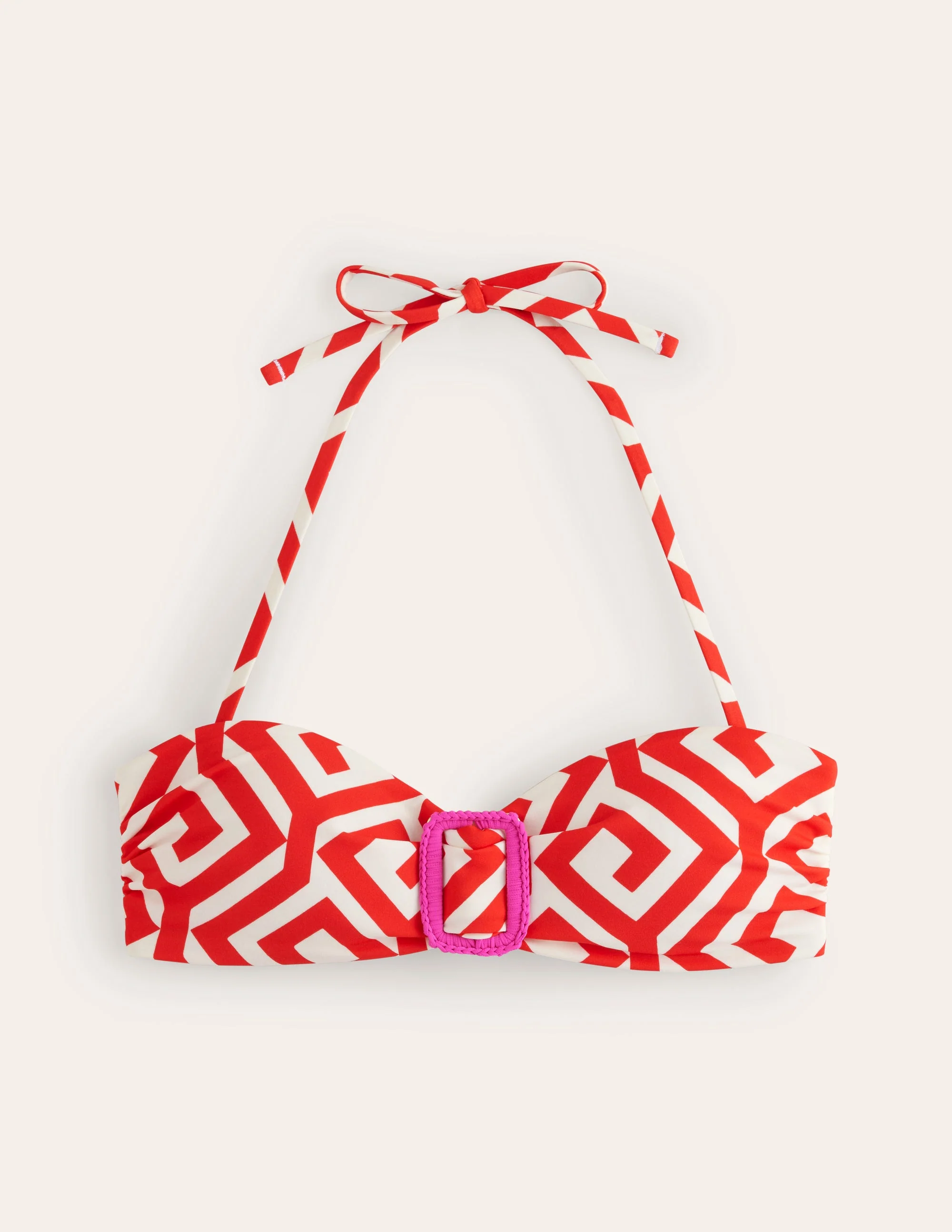 Taormina Bandeau-Bikinioberteil-Flame Scarlet, Labyrinth - Image 5