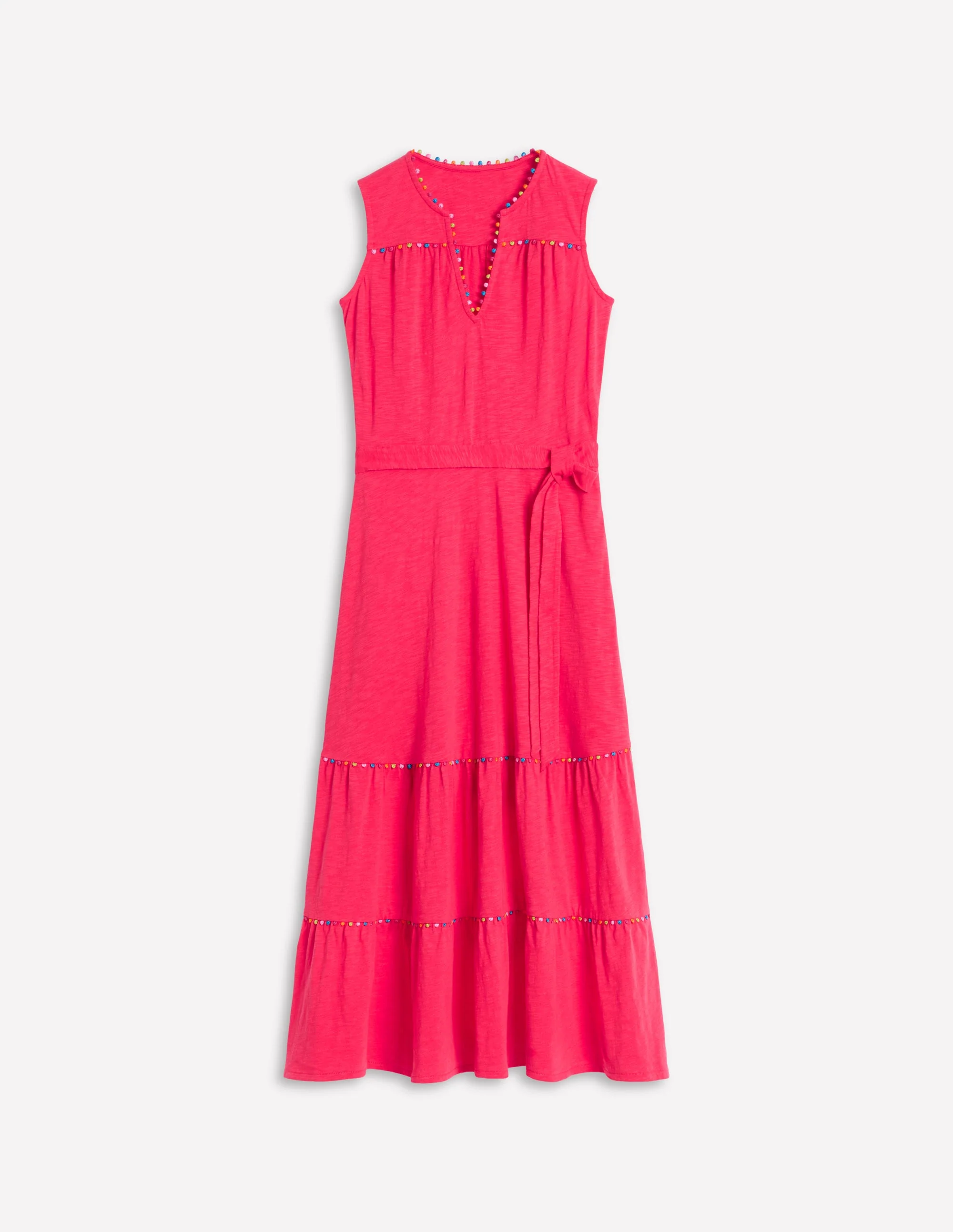 Tara Gestuftes Jerseykleid mit Besatz-Kamelienrosa - Image 7