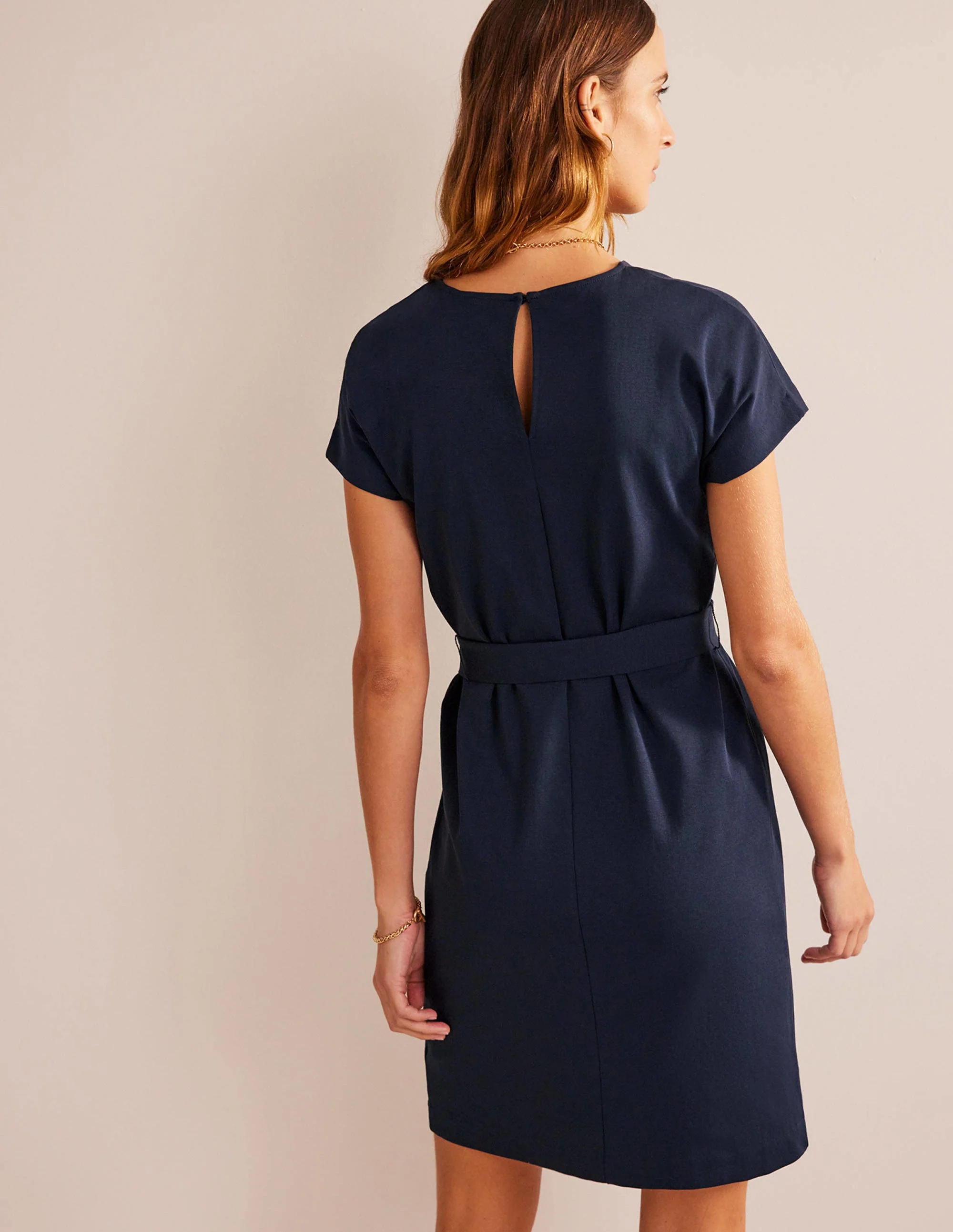 Tara T-Shirt-Kleid aus Jersey-Marineblau - Image 3
