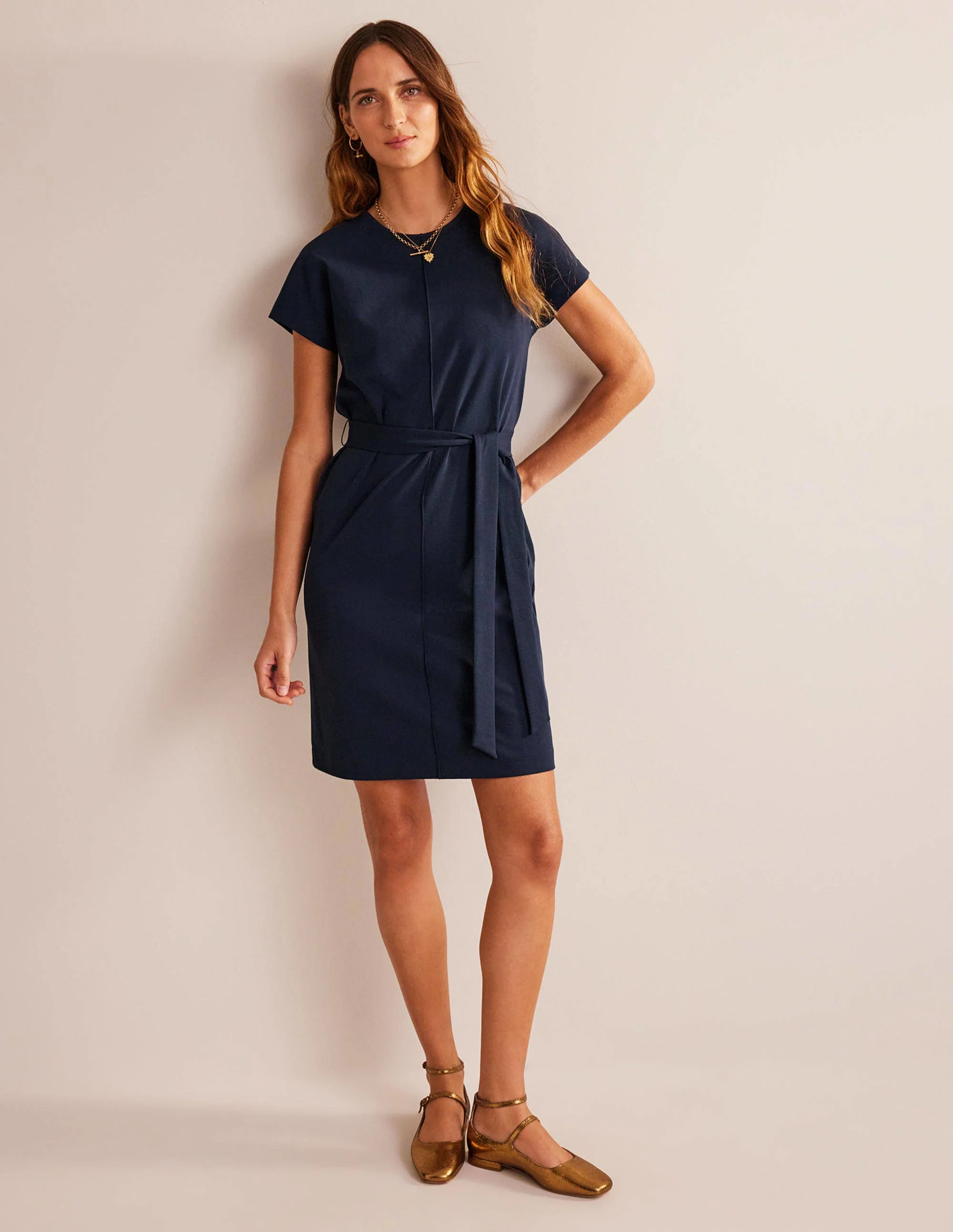 Tara T-Shirt-Kleid aus Jersey-Marineblau - Image 4