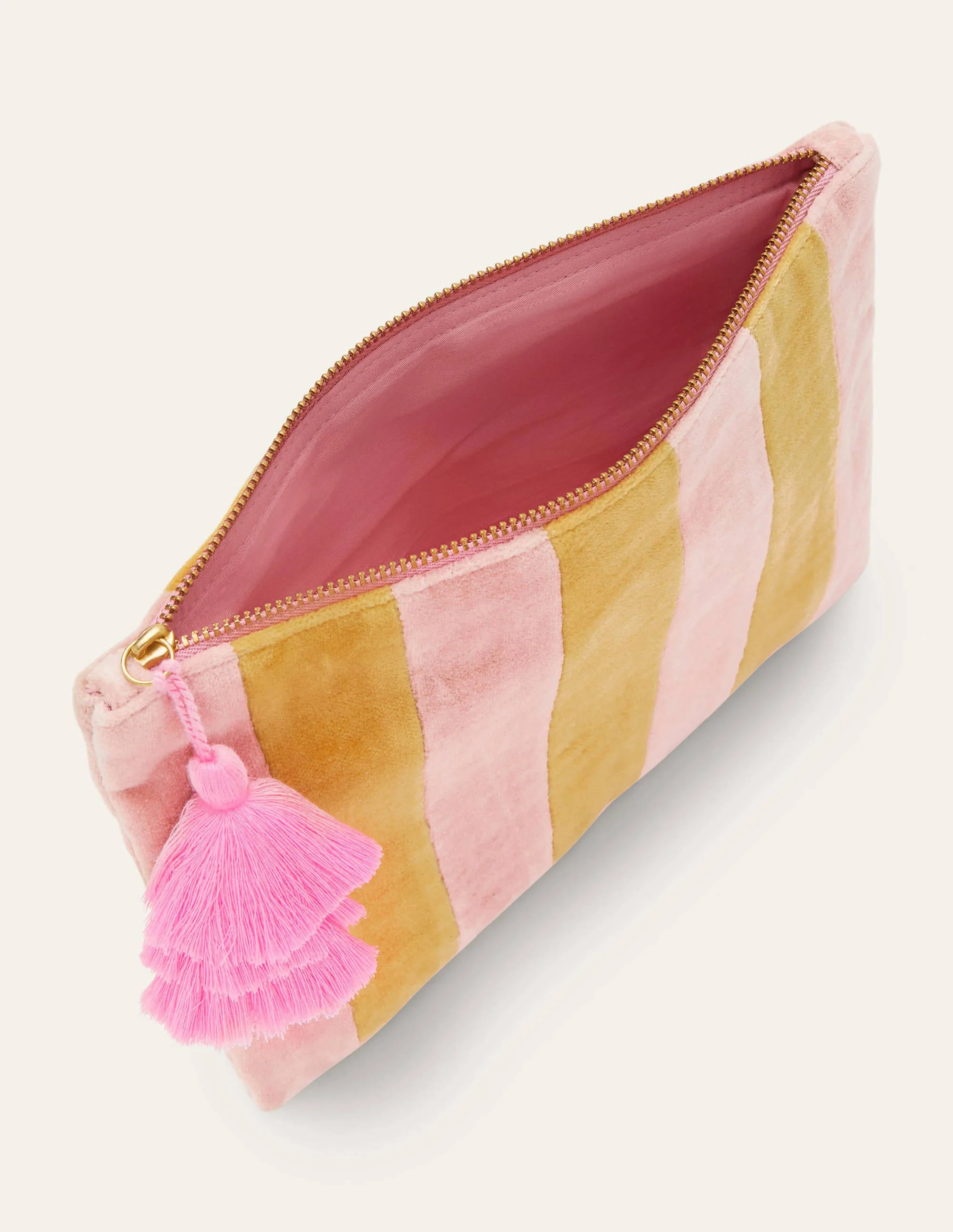 Taschen-Set aus Samt-Honiggold/Milchshake - Image 5