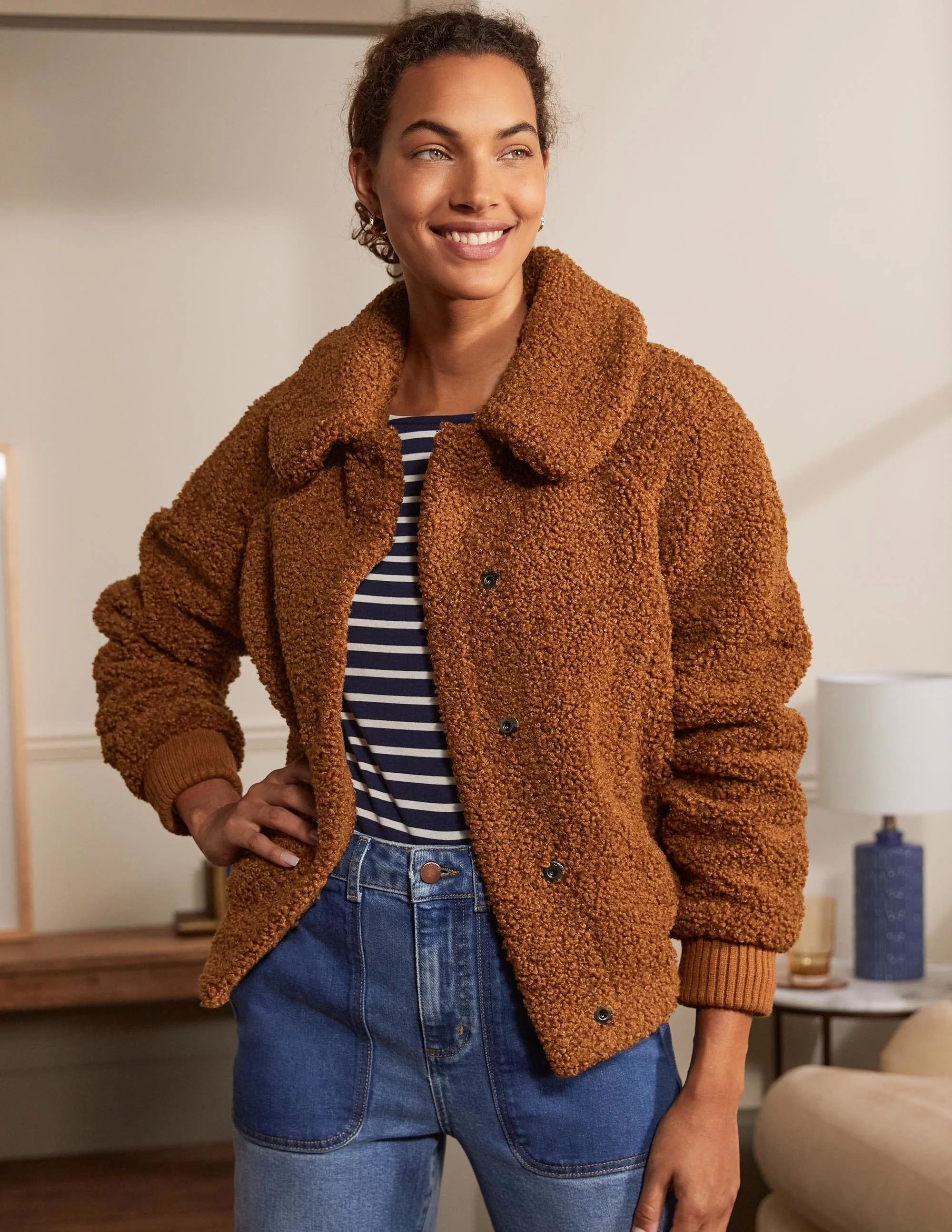 Teddy-Bomberjacke-Lebkuchenbraun - Image 3