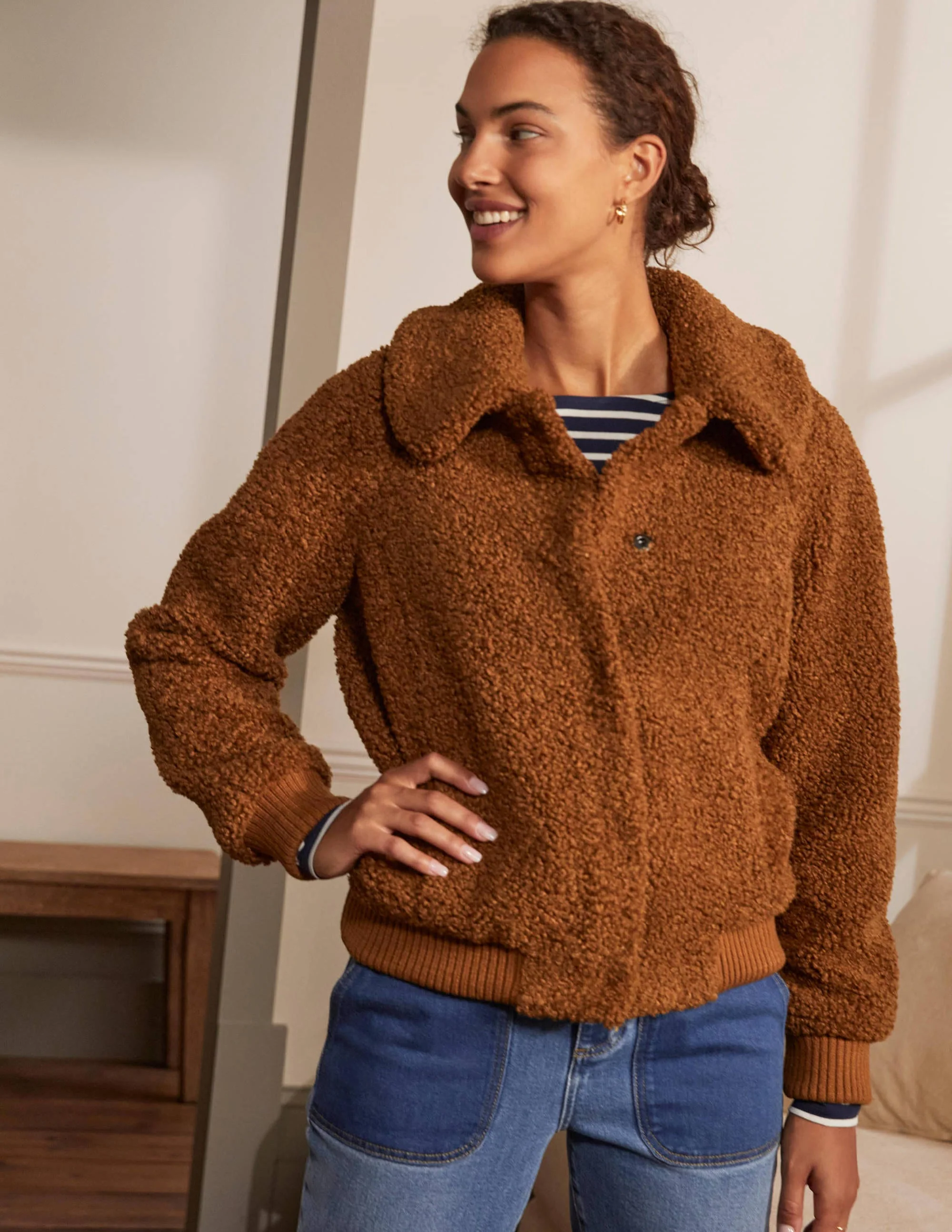 Teddy-Bomberjacke-Lebkuchenbraun - Image 4