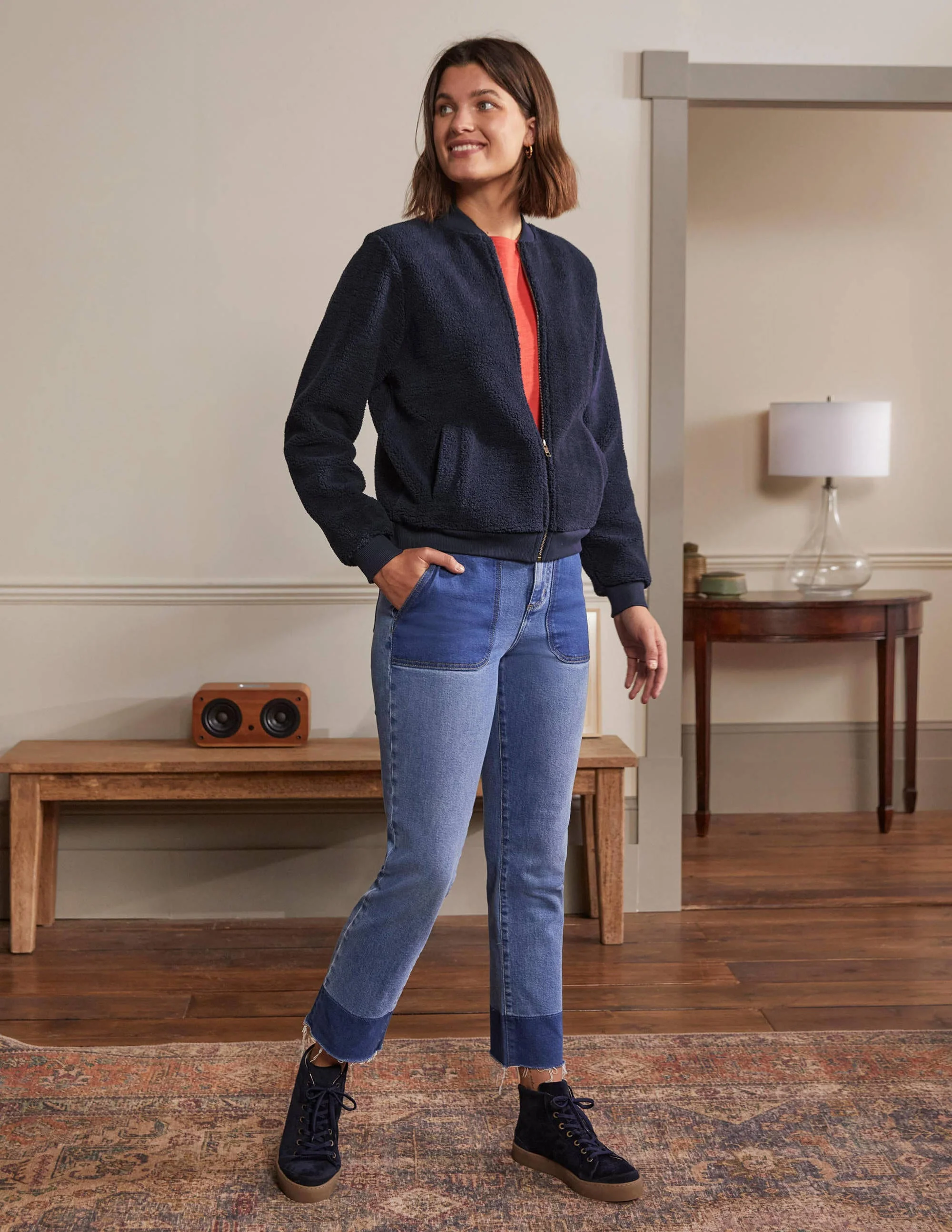 Teddy-Jacke mit Reißverschluss-Marineblau - Image 3